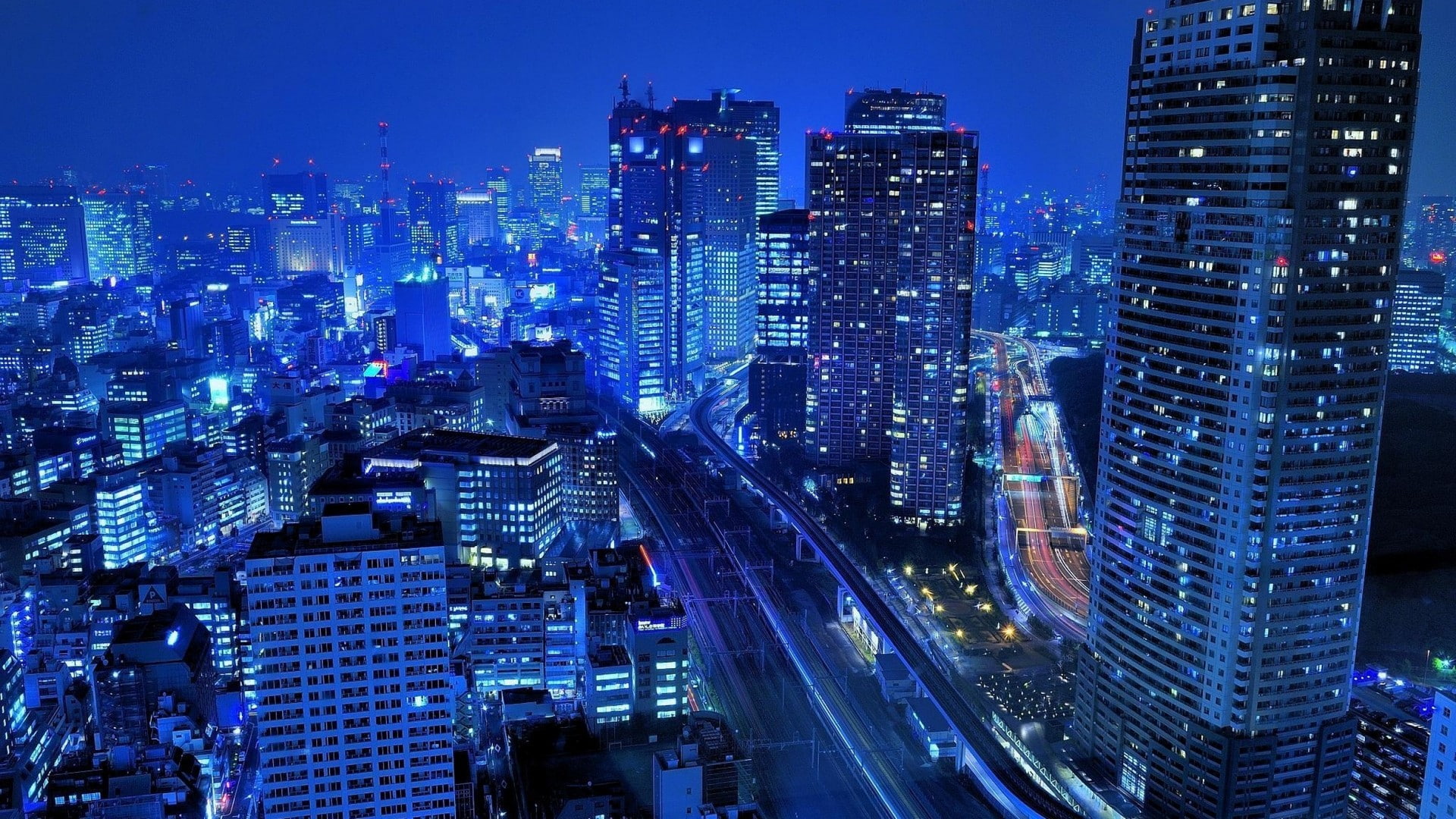 traffic, city lights, 1080P, Tokyo, cityscape, city, HD Wallpaper