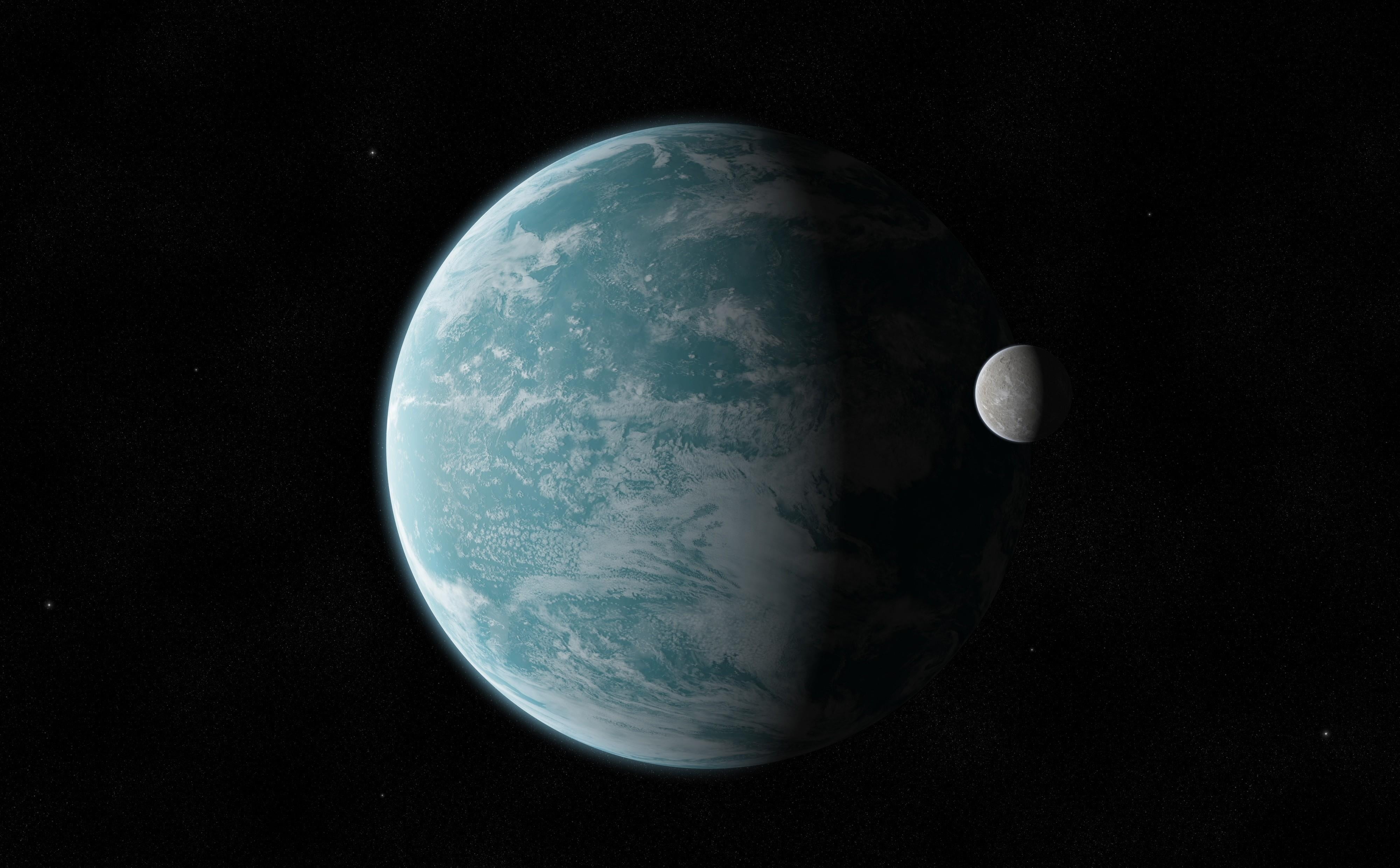sky, moon, exploration, space exploration, satellite View, globe - Man Made Object, blue, digital composite, planet - Space, planet earth, 4K, sphere, HD Wallpaper