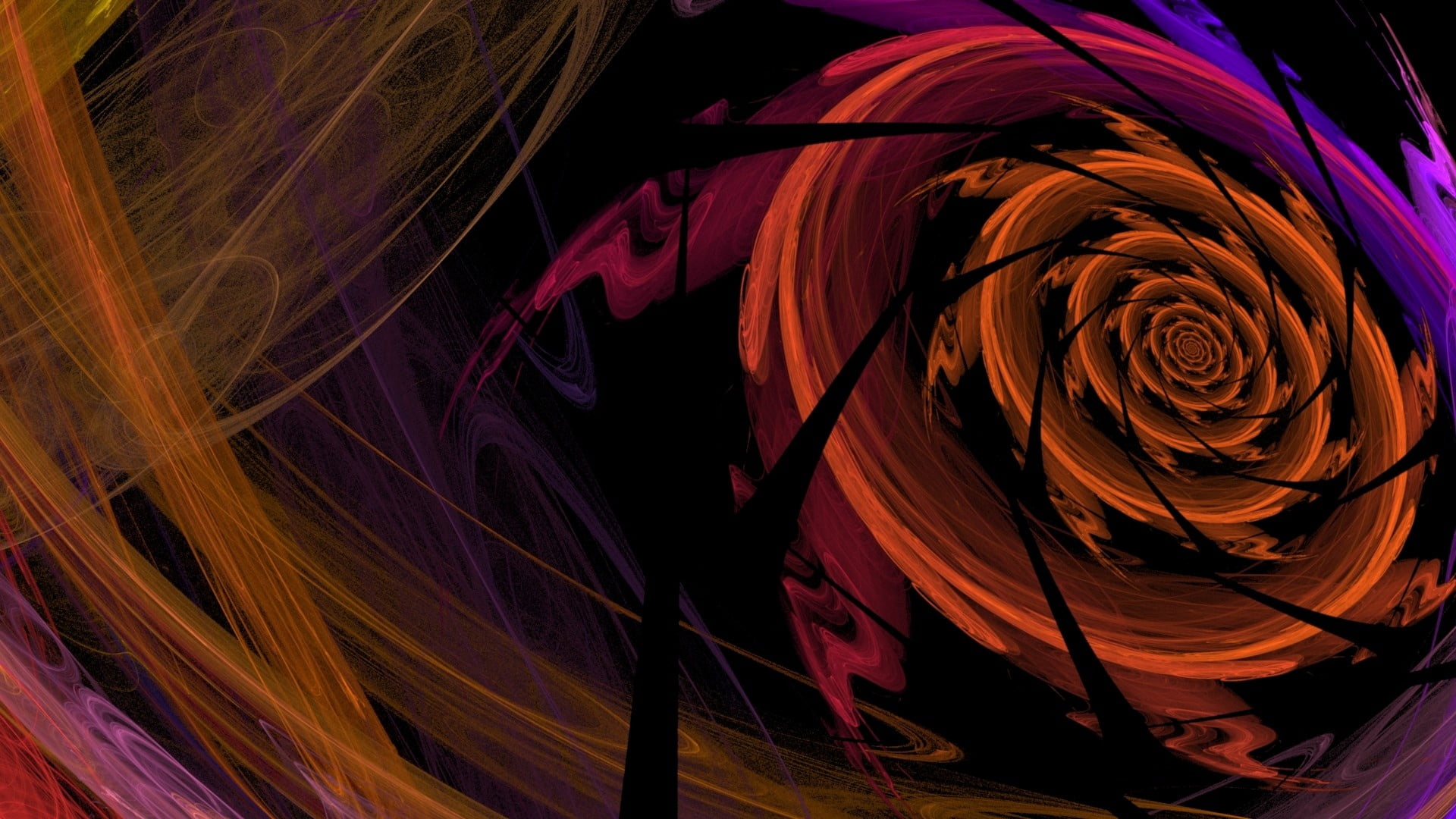 lines, threaded, painted Image, pattern, energy, spiral, textile, led, digitally Generated Image, spinning, decoration, indoors, 1080P, surrealism, twisted, HD Wallpaper