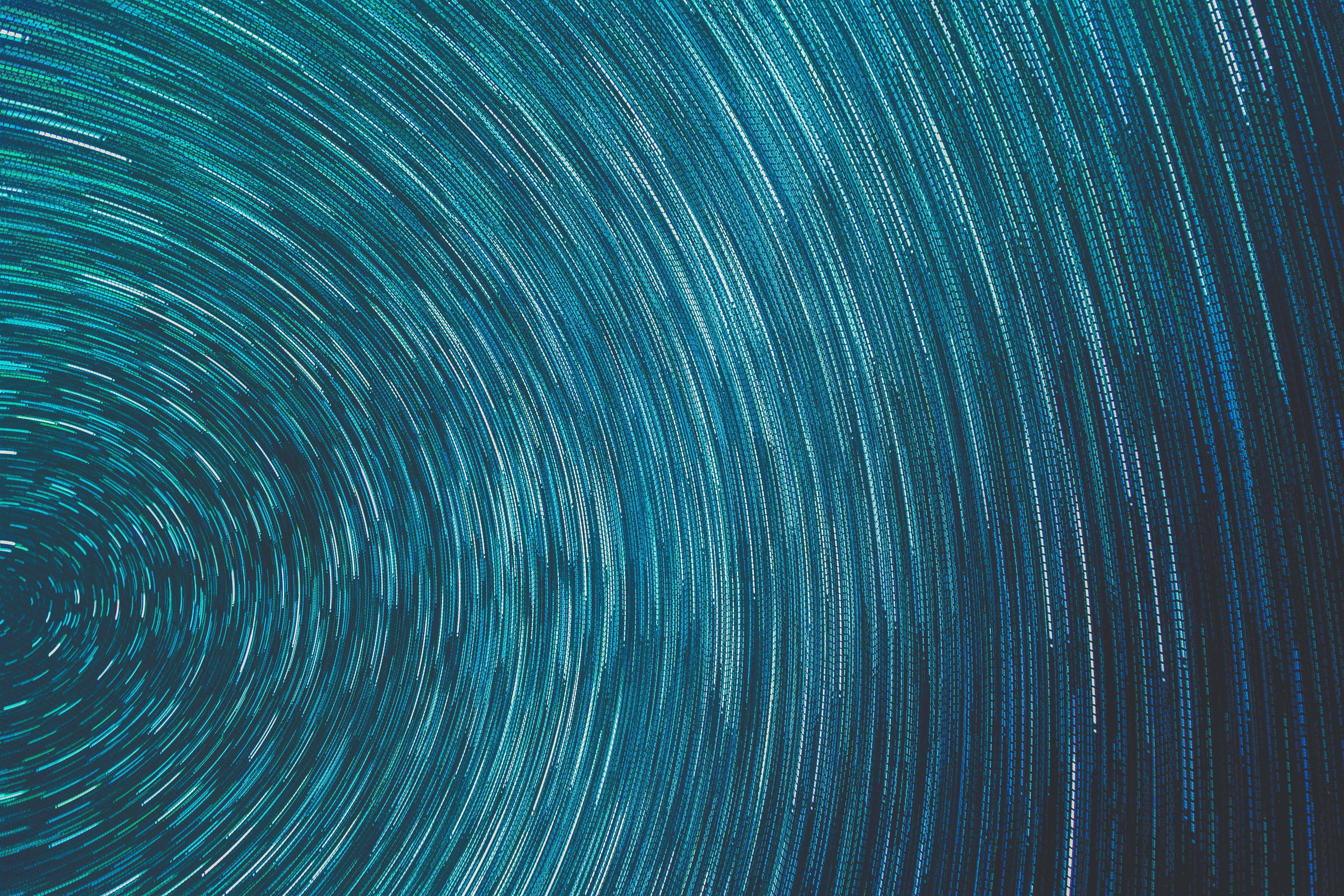 light - Natural Phenomenon, beauty in nature, 5K, swirl, design, backdrop, teal, computer Graphic, nature, large group of objects, futuristic, curve, blue, HD Wallpaper