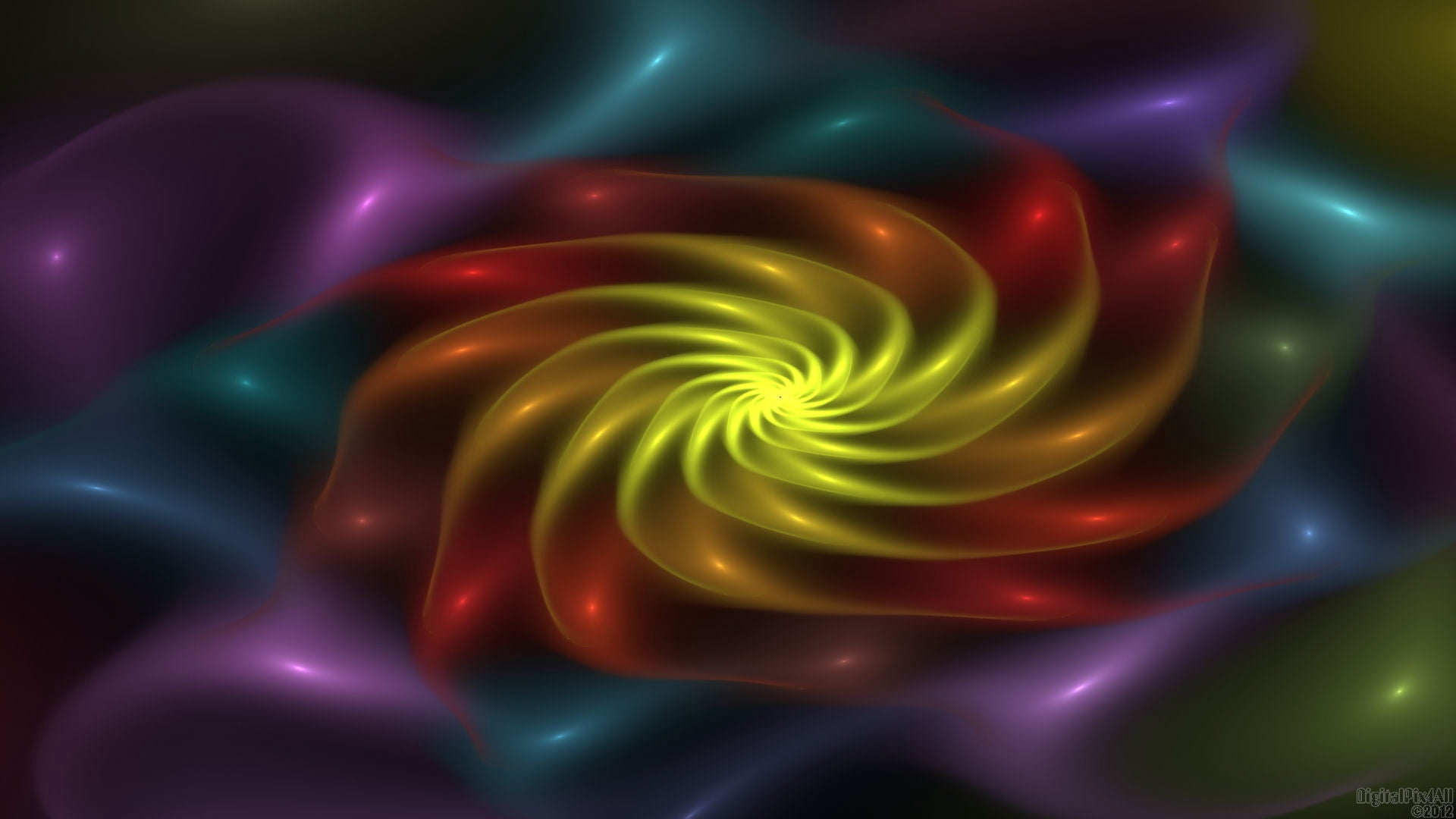 sphere, light - Natural Phenomenon, vector, swirl, indoors, flowing, yellow, green color, night, purple, digitally Generated Image, twisted, creativity, HD Wallpaper