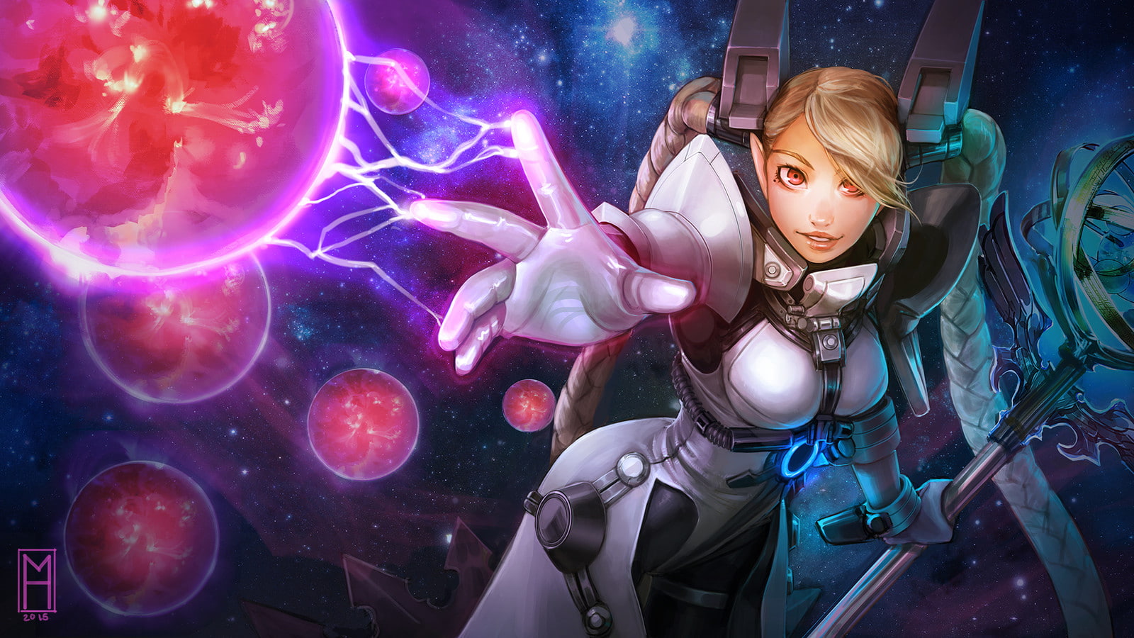 one person, Celeste, girls, front view, human representation, night, child, females, futuristic, VG, women, representation, Vainglory, 720P, indoors, technology, HD Wallpaper
