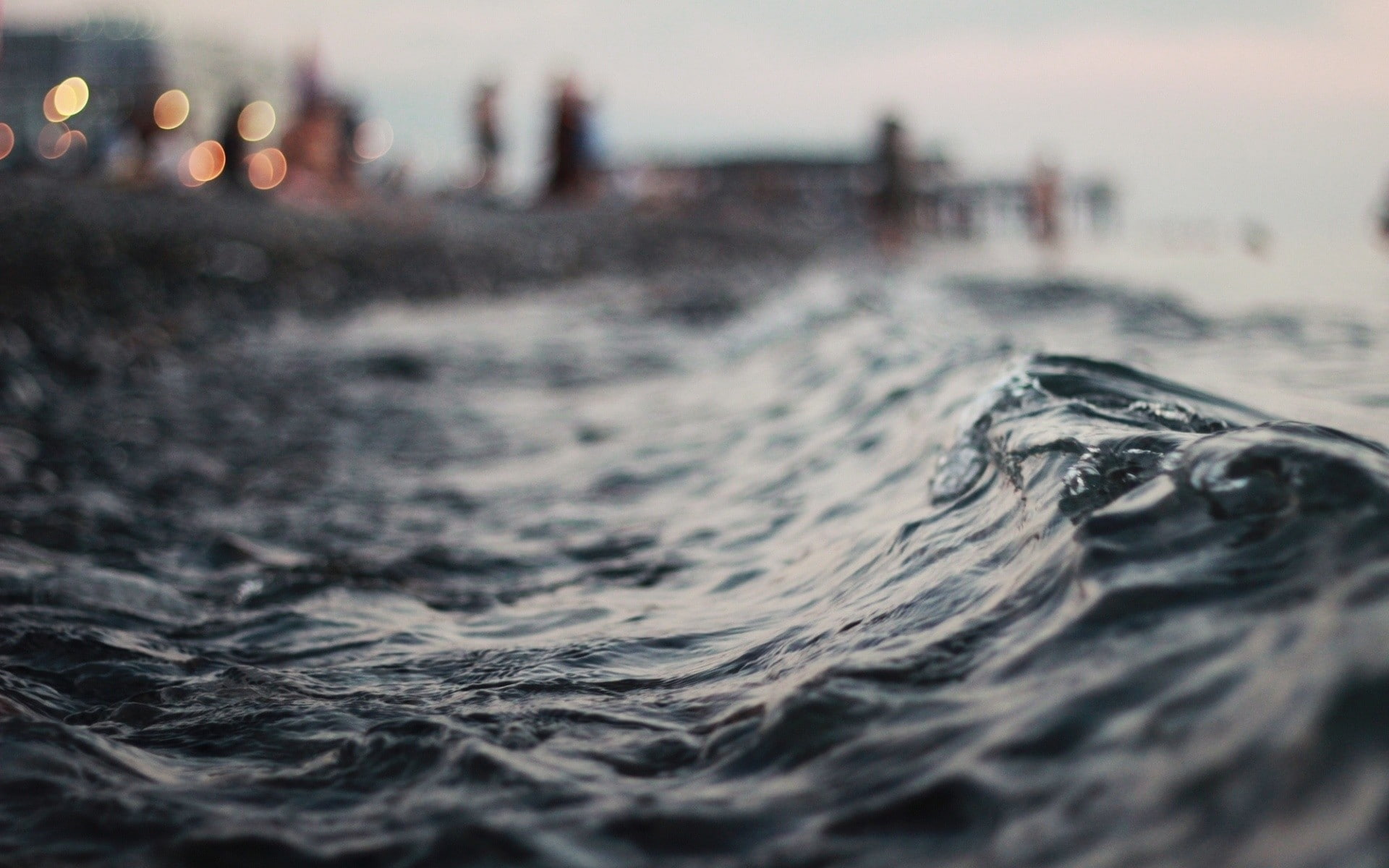 waves, blurred, photography, depth of field, water, 1080P, nature, HD Wallpaper