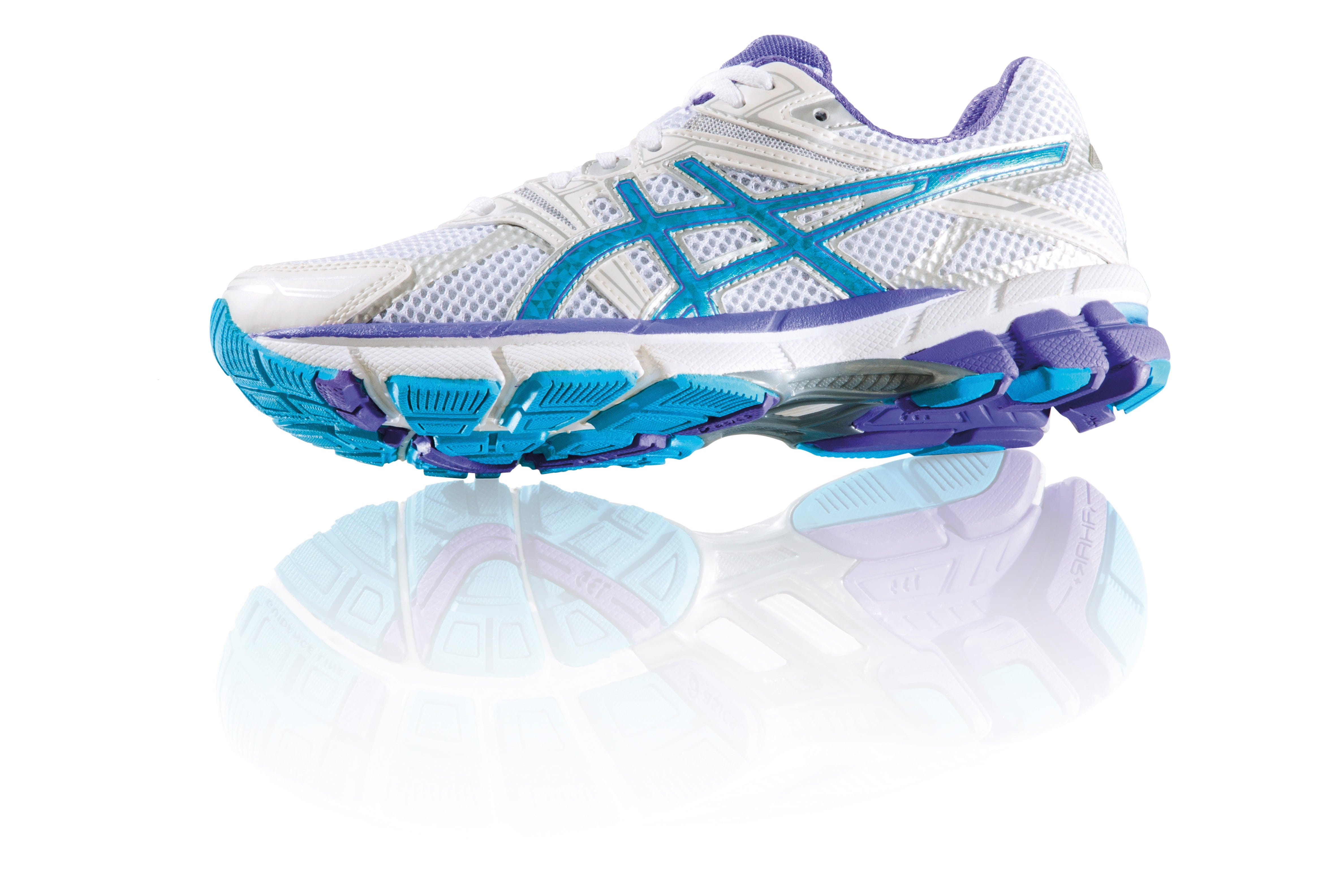white color, white background, highly functional, personal accessory, pattern, purple, container, close-up, run, running shoe, 4K, blue, keen on sport, HD Wallpaper