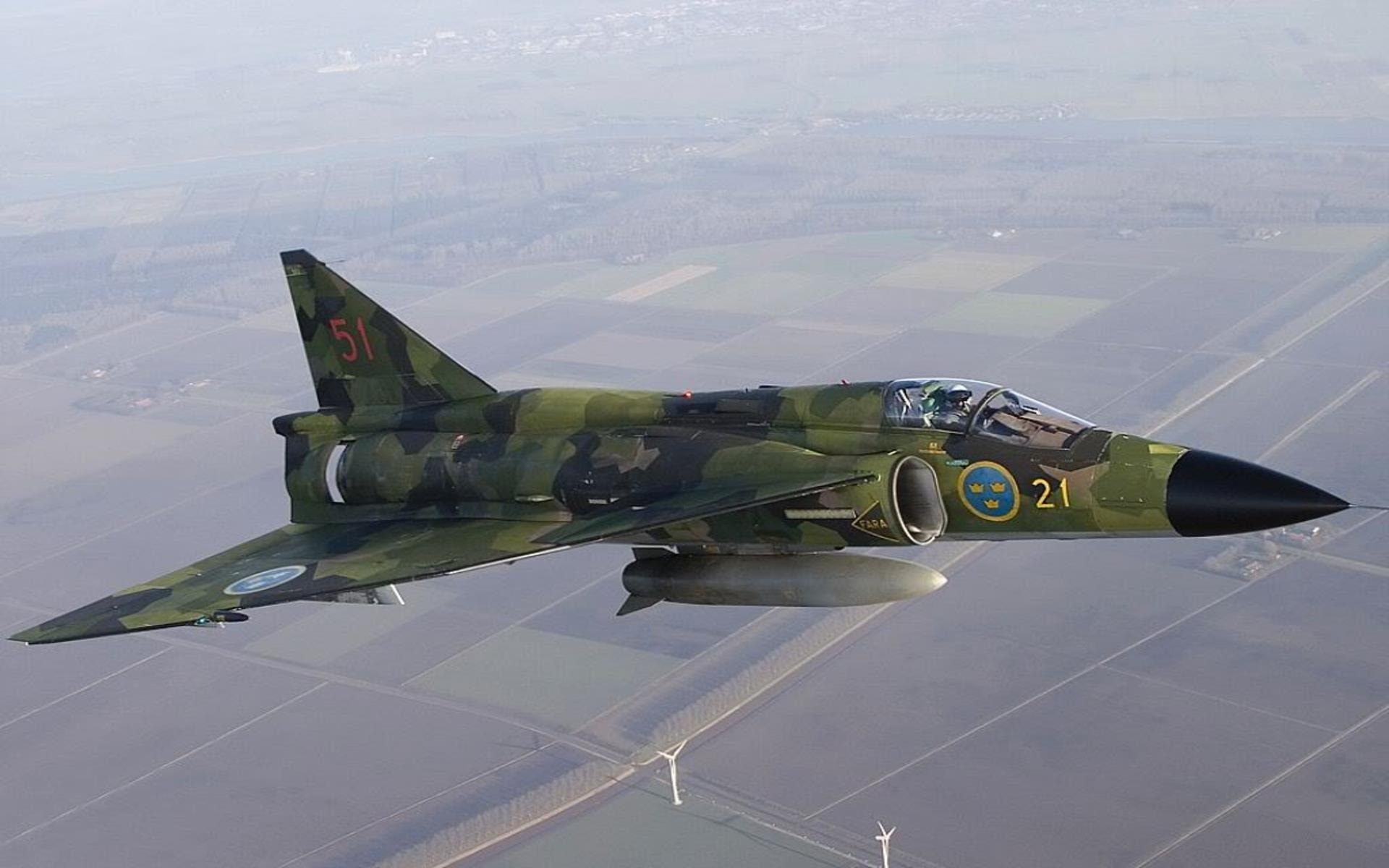 military, swedish, viggen, fighter, air, aircraft, force, jet, 1080P, HD Wallpaper