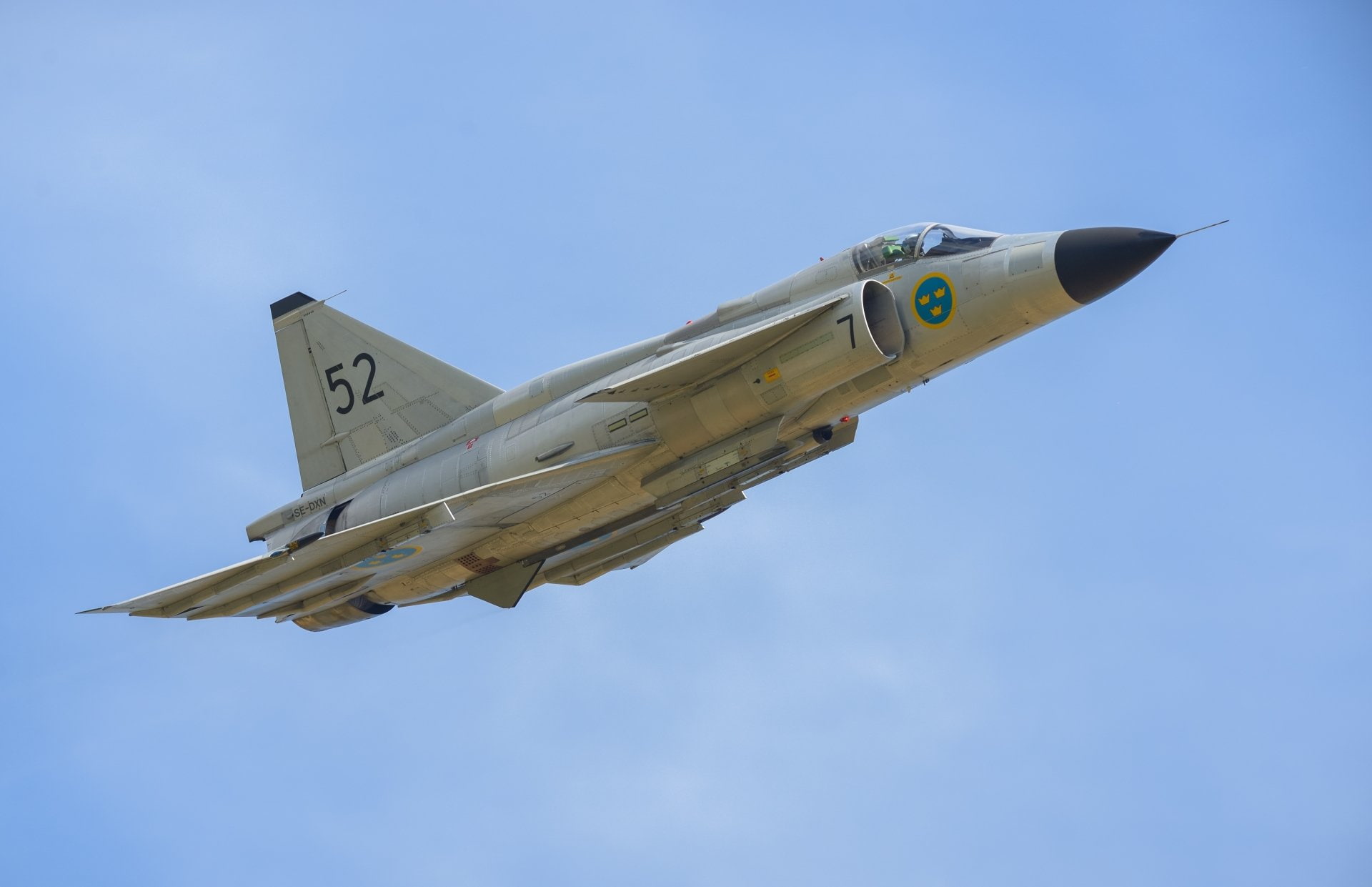 Jet Fighter, Warplane, Aircraft, 1080P, Saab 37 Viggen, Jet Fighters, HD Wallpaper