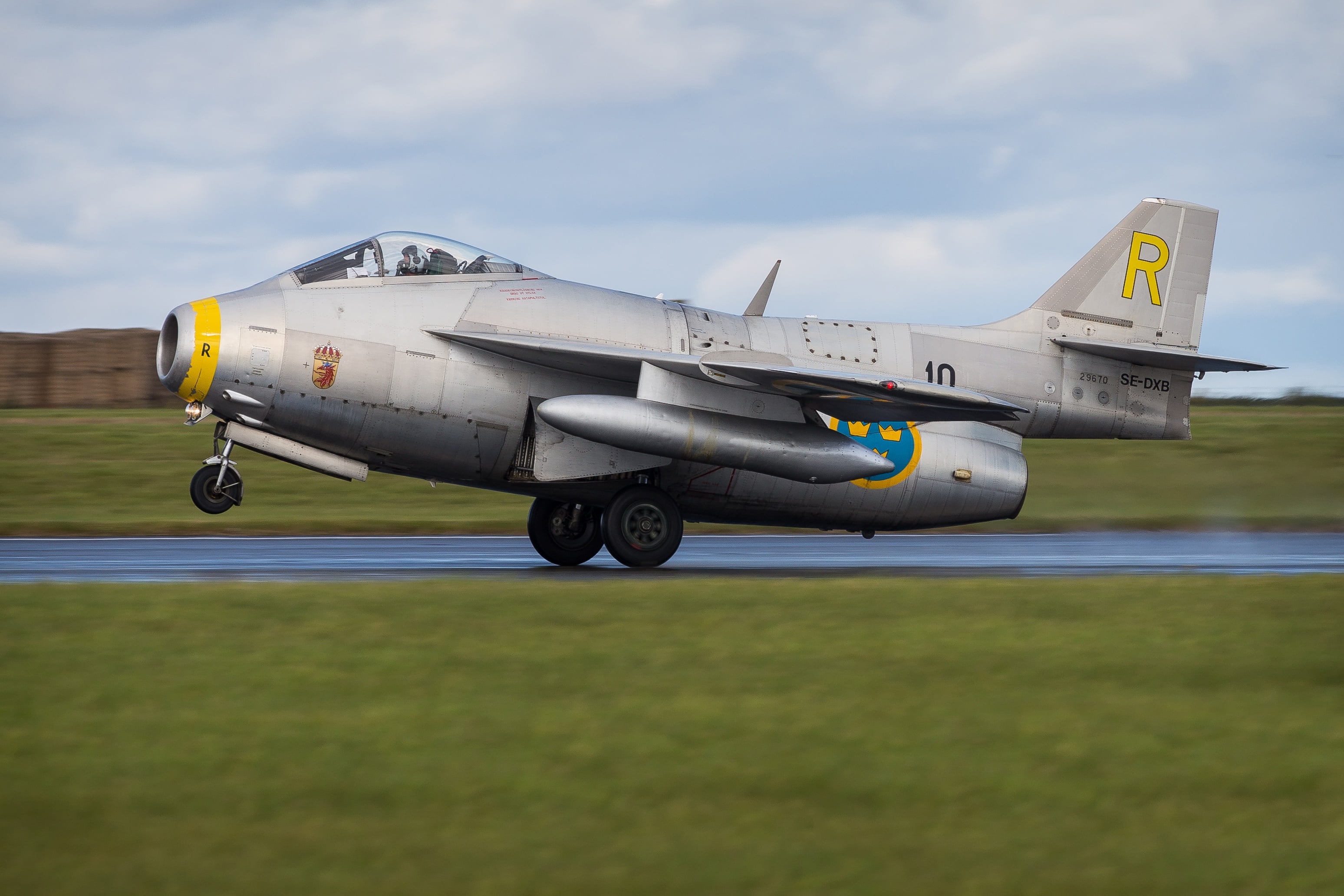 Chassis, Swedish air force, Landing, WFP, 2K, The Saab 29 Fighter, Fighter, You CAN, HD Wallpaper