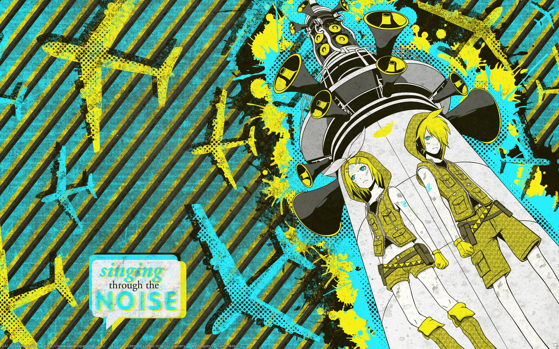 Kagamine Len, anime, colorful, Vocaloid, Kagamine Rin, 1080P, HD Wallpaper