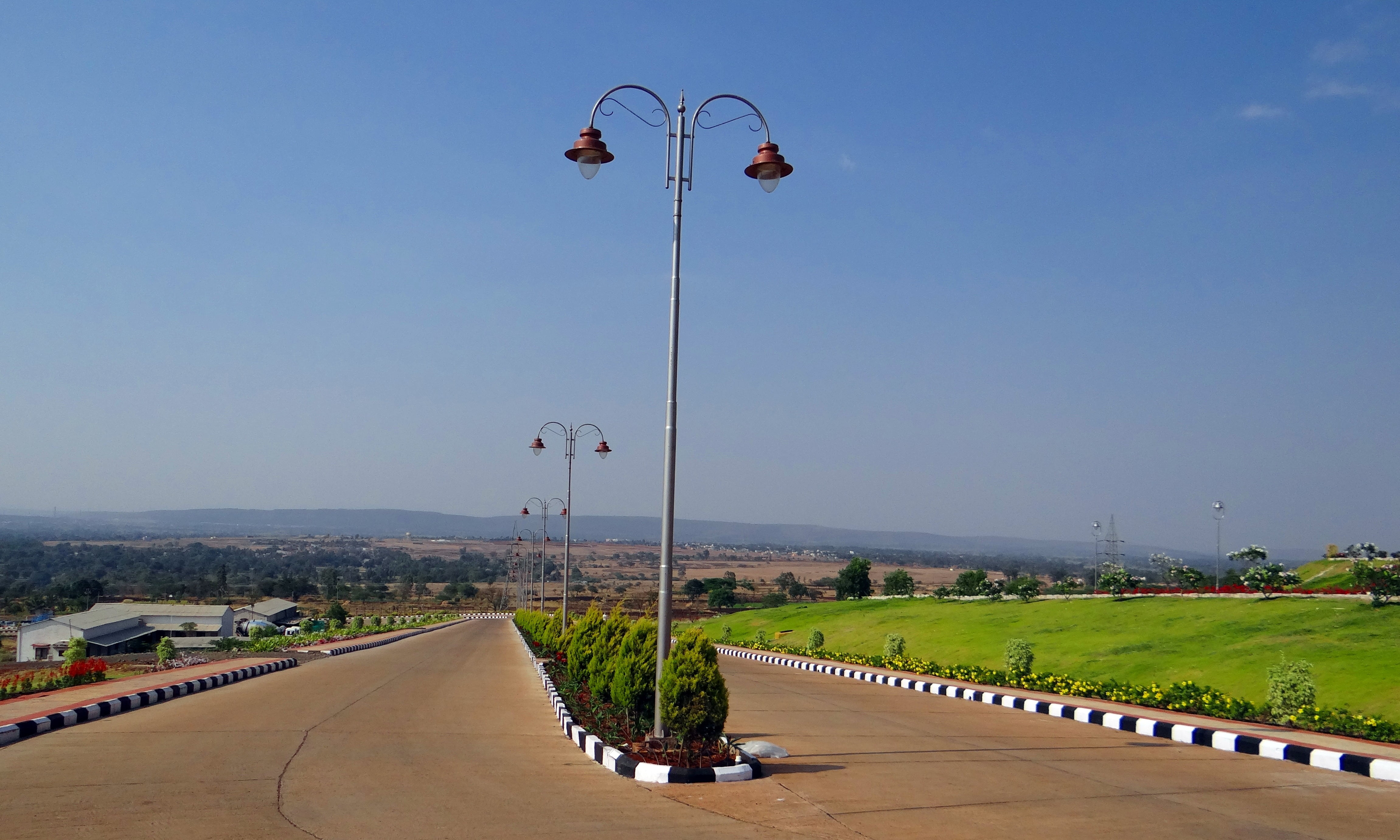 transportation, clear sky, 4K, direction, plant, karnataka, architecture, india, city, belgaum, legislature, water, suvarna vidhana soudha, nature, no people, HD Wallpaper