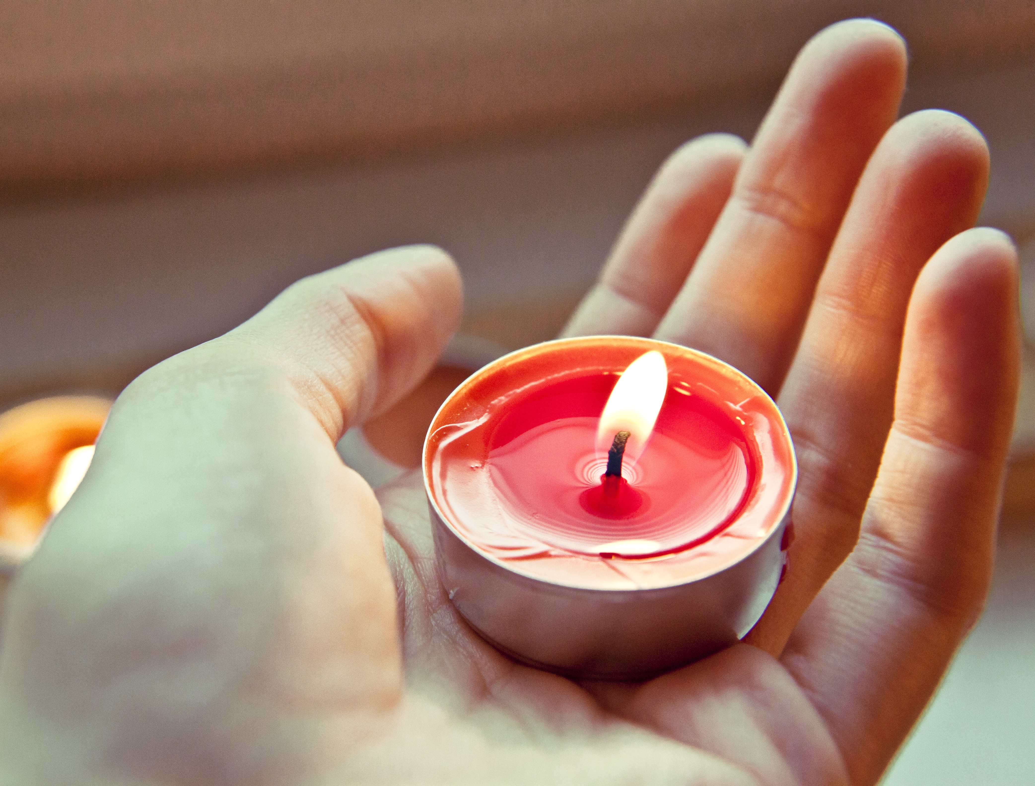 one person, burning, candle, hand, indoors, heat, focus on foreground, tealight, human body part, celebration, lifestyles, burn, body part, religion, human finger, HD Wallpaper