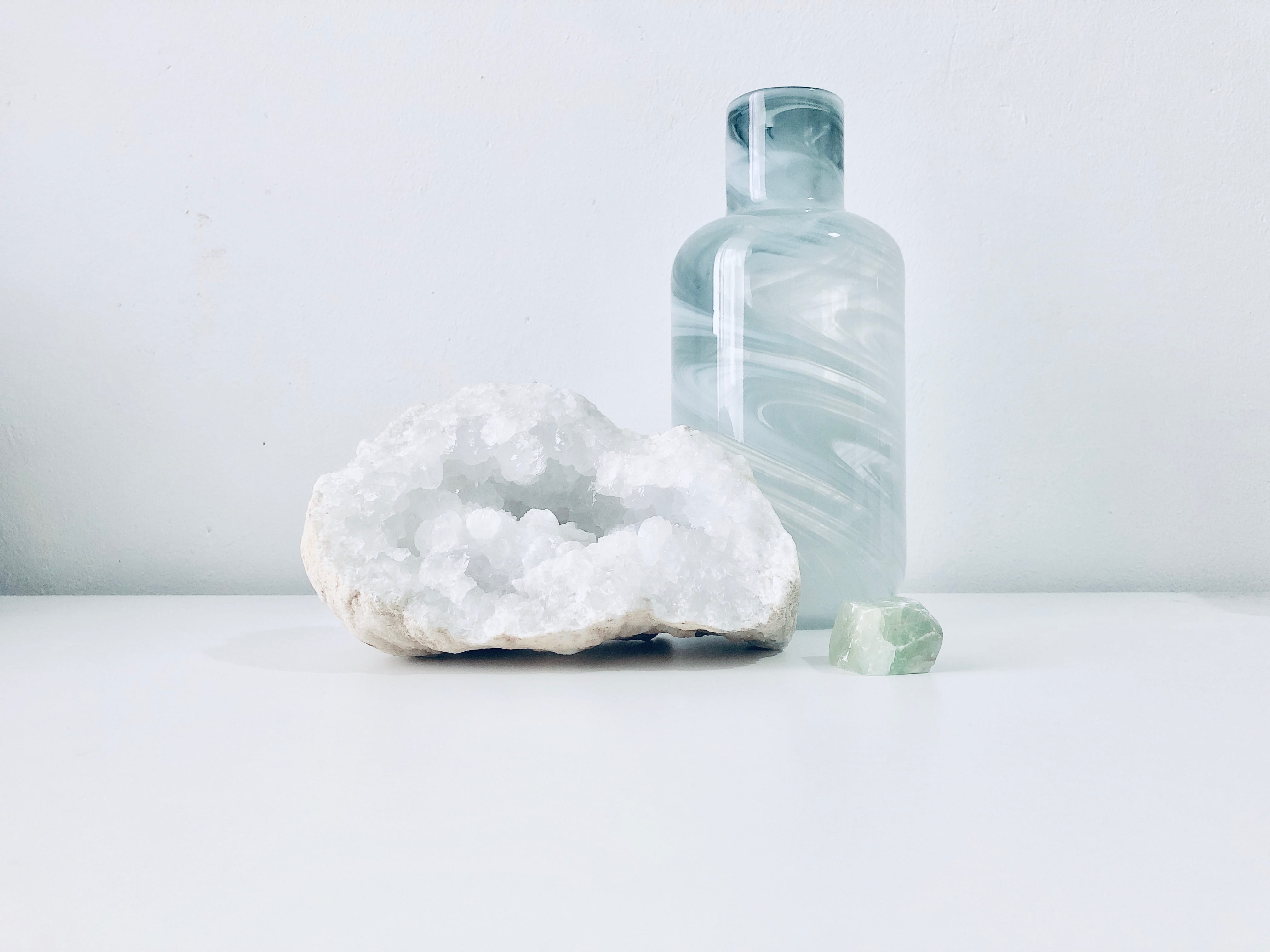 blue, transparent, no people, copy space, container, ice, science, environment, milk, netherlands, 4K, jar, clear, minimal, close-up, still life, rocks, HD Wallpaper