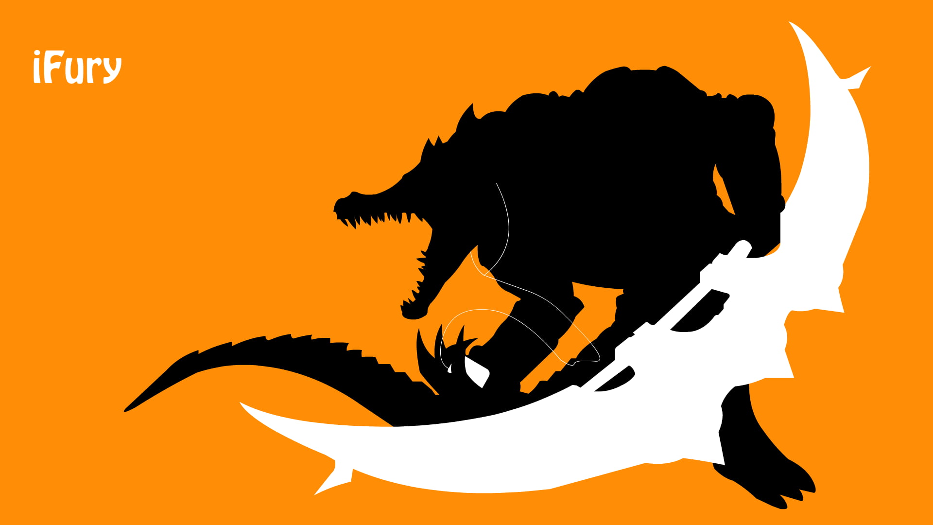 one animal, illustration, creativity, representation, moon, orange color, vertebrate, black color, animal wildlife, communication, people, 1080P, blade, HD Wallpaper