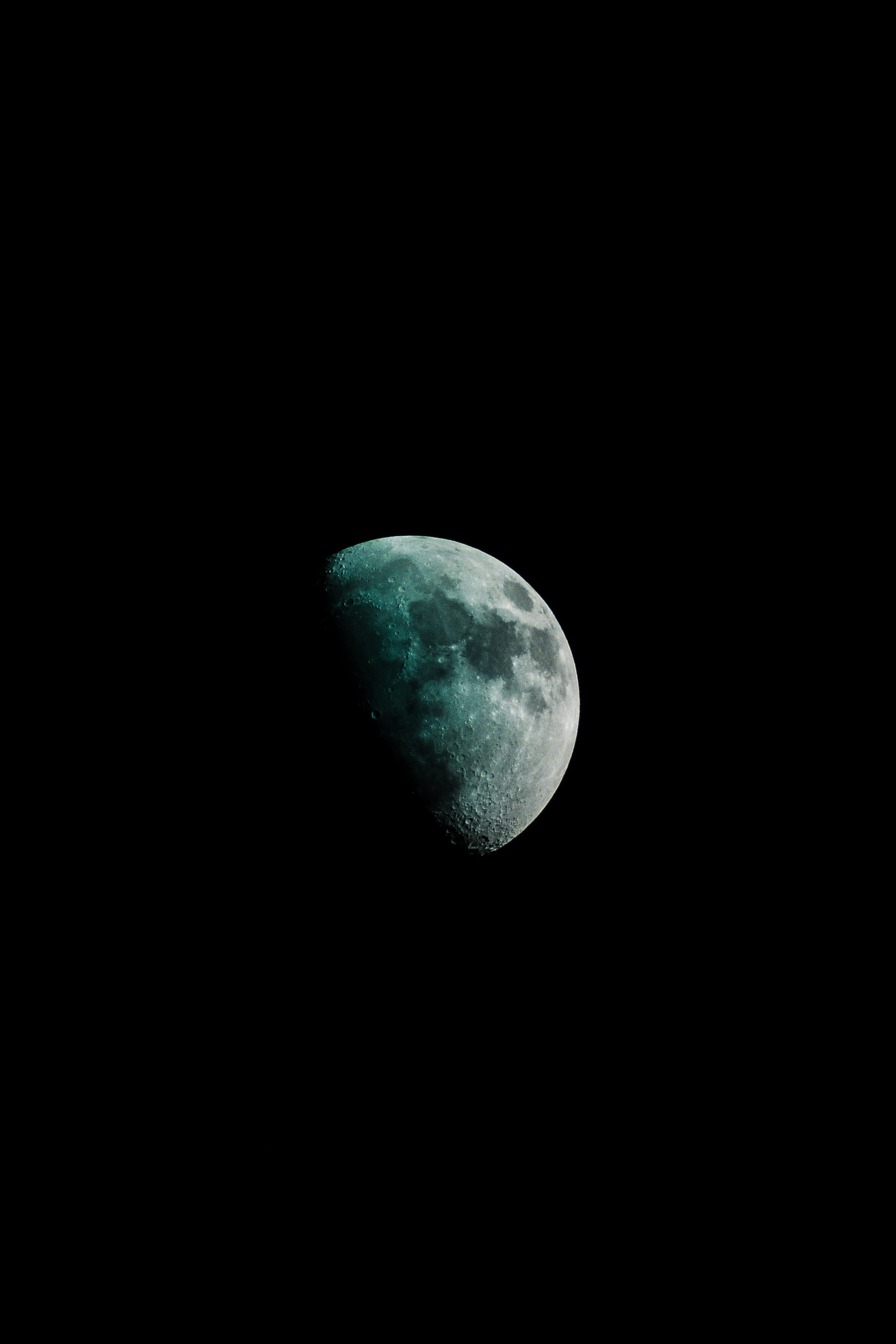 copy space, moon, lunar, 2K, crater, dark, luna, eclipse, no people, planetary moon, moon surface, night, low angle view, nature, crescent, outdoors, majestic, Phone HD Wallpaper