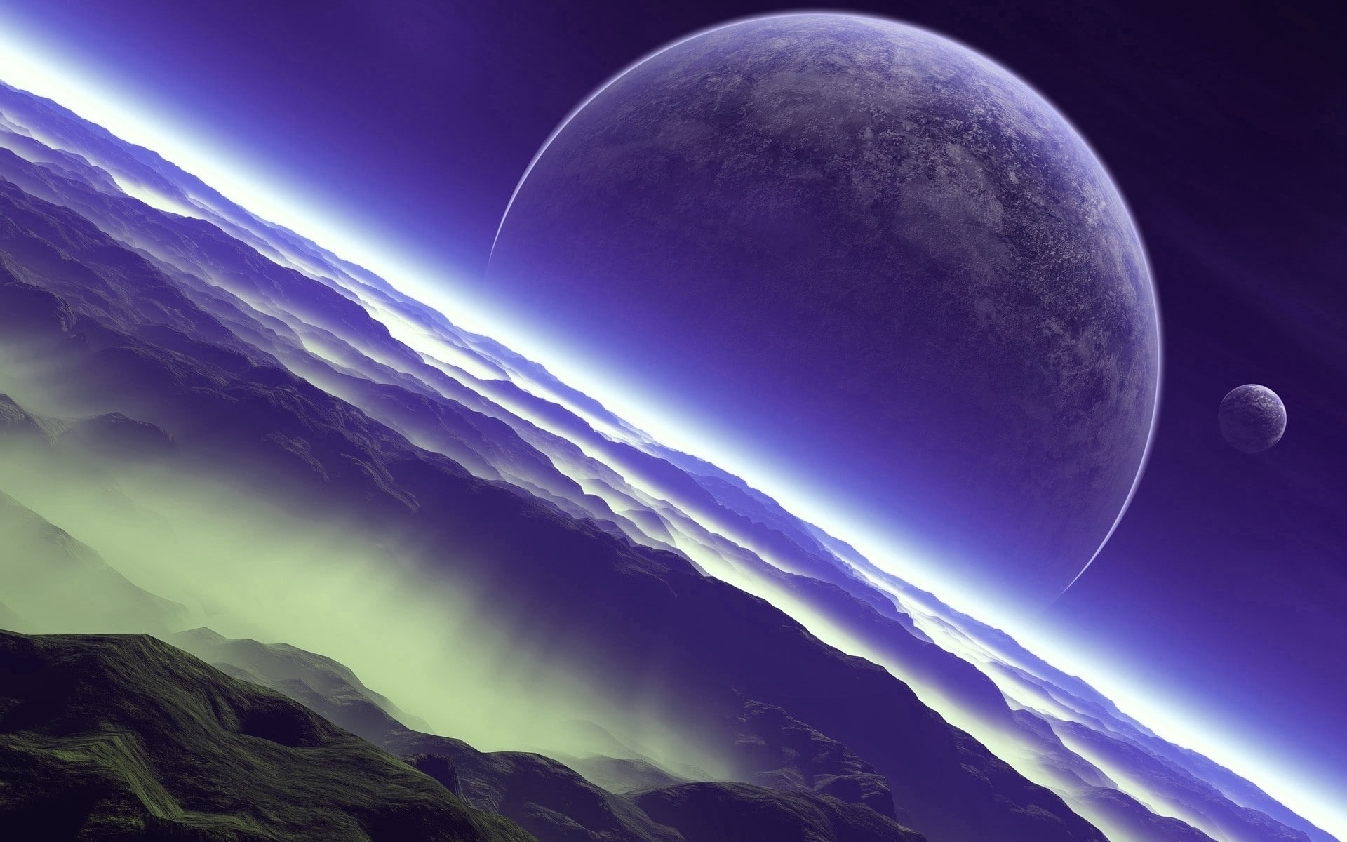 scenics - nature, beauty in nature, astronomy, planet, no people, half moon, tranquil scene, crescent, night, universe, idyllic, eclipse, cloud - sky, mountain, HD Wallpaper
