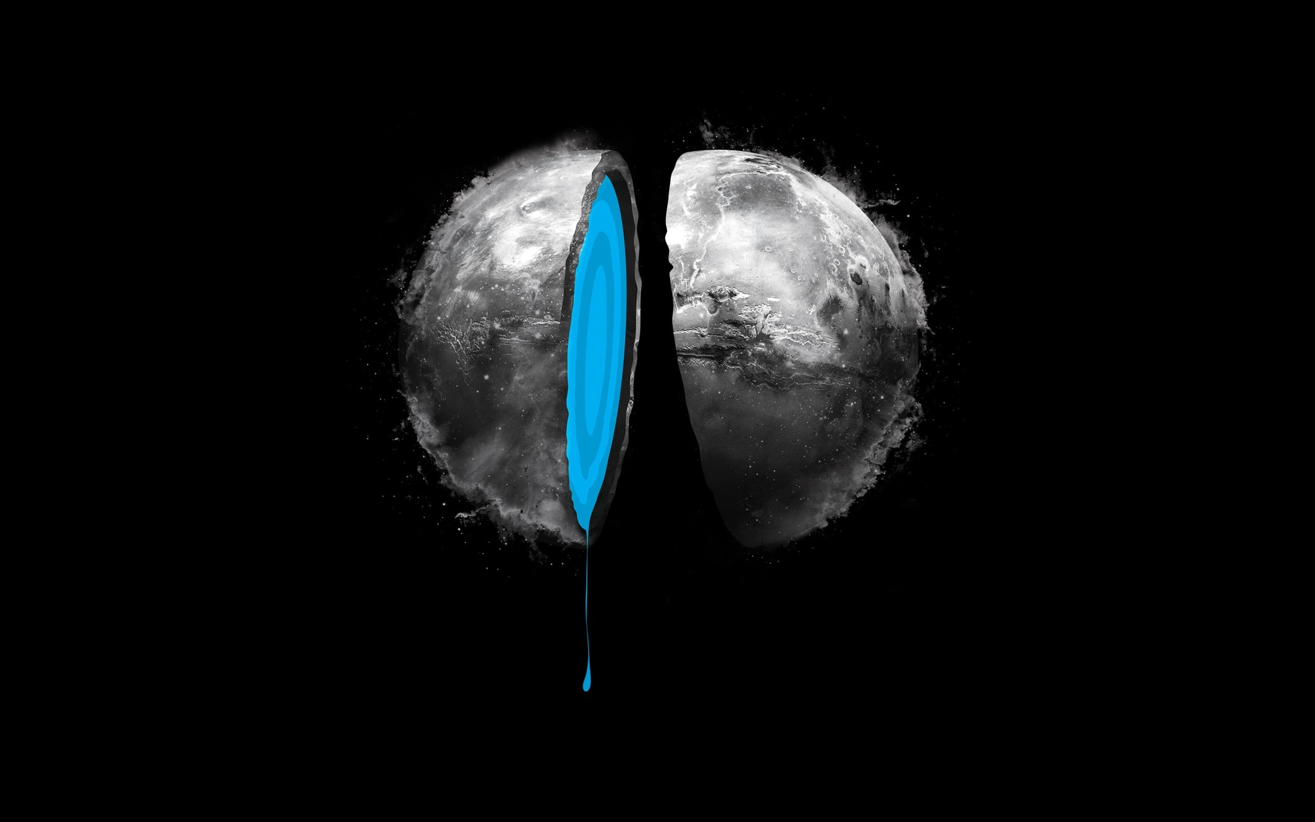 Mars, night, black background, scenics - nature, artwork, still life, beauty in nature, outdoors, astronomy, close-up, moon, copy space, 2K, motion, low angle view, HD Wallpaper