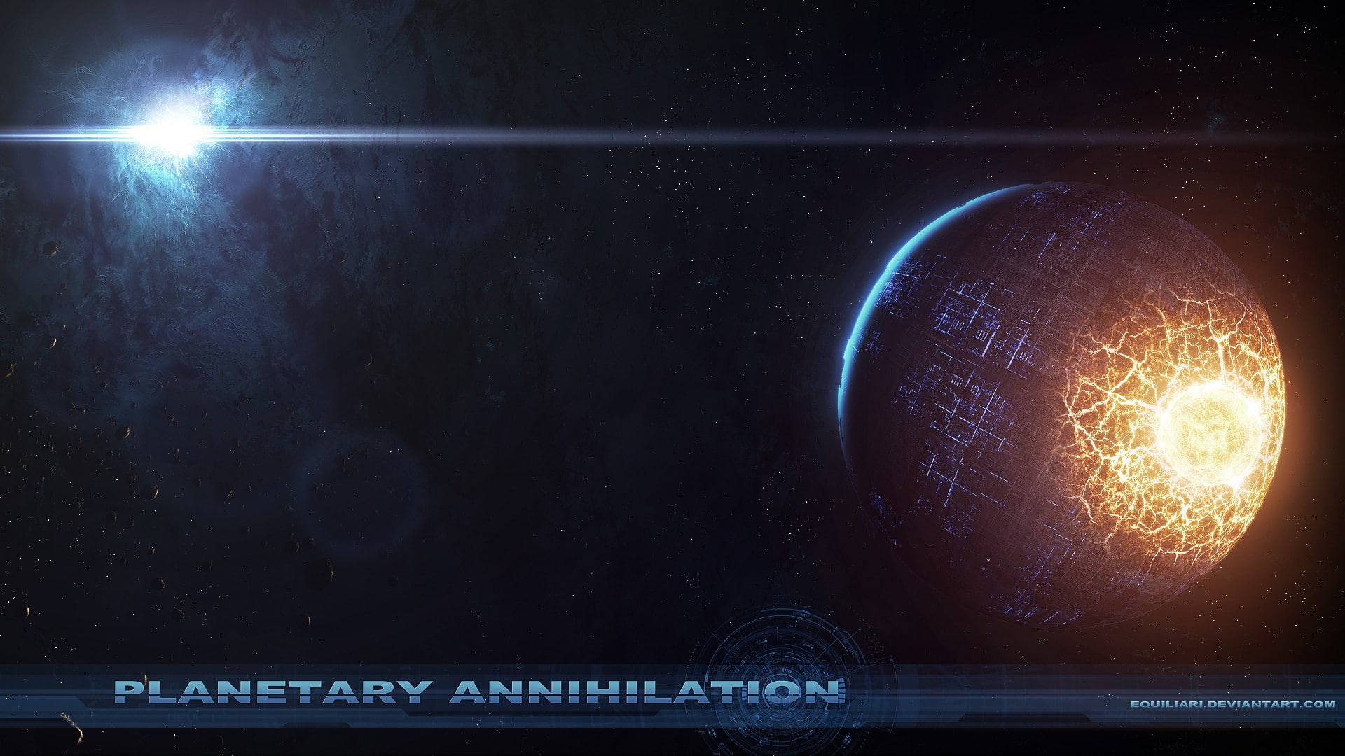 lens flare, bright, planet - space, shape, 1080P, fire, astronomy, planet earth, science, eclipse, light - natural phenomenon, dark, sky, Planetary Annihilation, HD Wallpaper