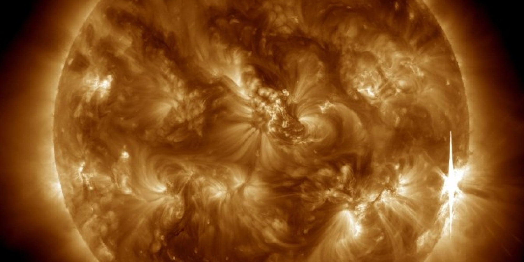 solar, flare, glow, psychedelic, space, 1080P, fire, abstract, sun, stars, HD Wallpaper