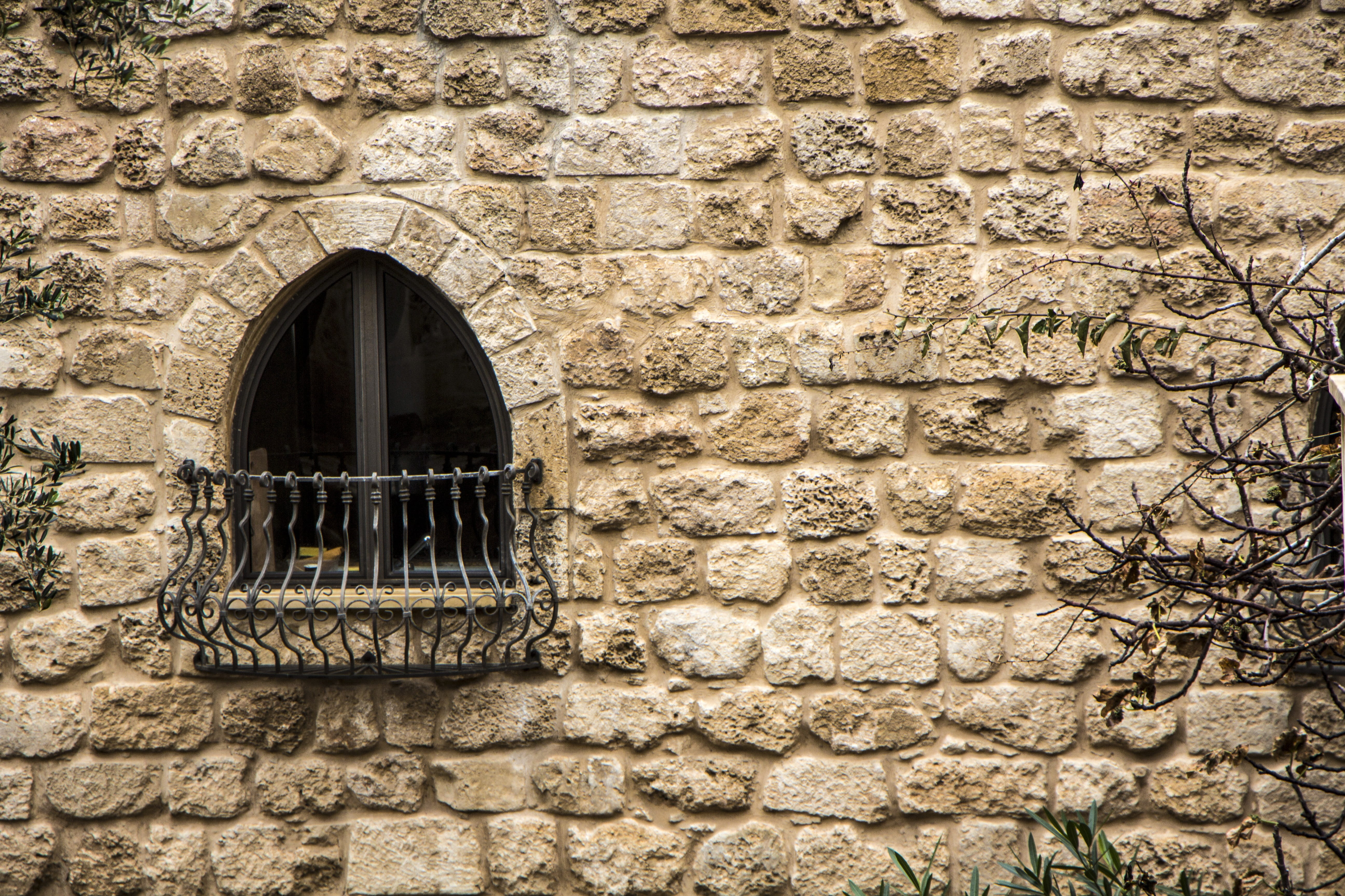 day, security bar, brick wall, wall, joppa, architecture, texture, house, ruined, stone, solid, no people, old, stone wall, window, old world, brickwork, HD Wallpaper