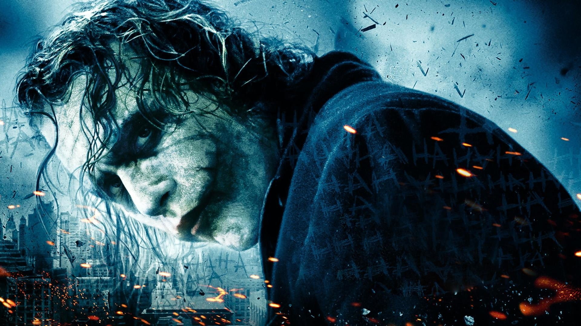 The Dark Knight, night, blue, statue, emotion, sculpture, representation, horror, indoors, sadness, close-up, Heath Ledger, 1080P, Batman, dark, fear, HD Wallpaper
