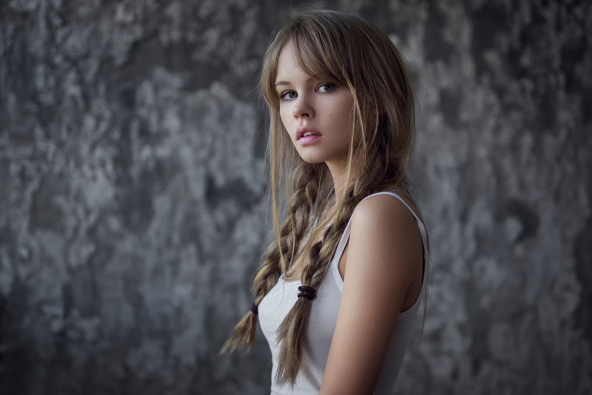1080P, Nastya, portrait, Anastasia Shcheglova, braids, HD Wallpaper