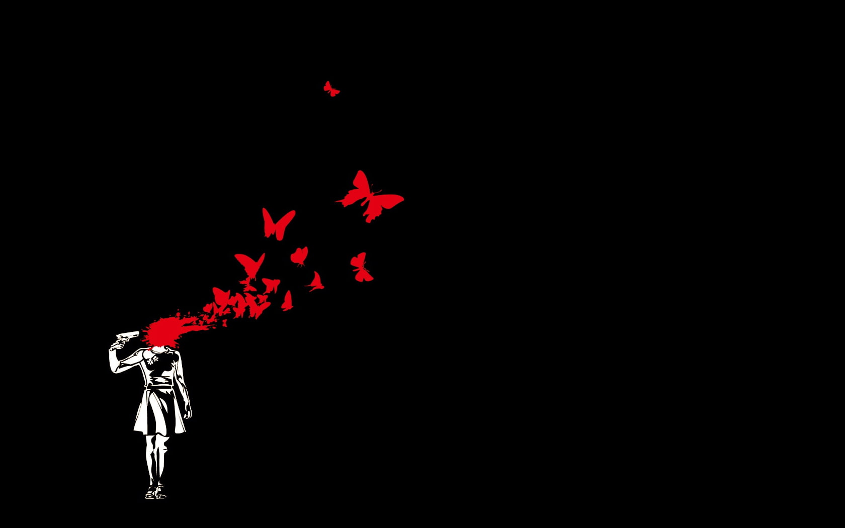 720P, animals, suicide, x, Butterfly, headshots, hd, butterflies, art, HD Wallpaper