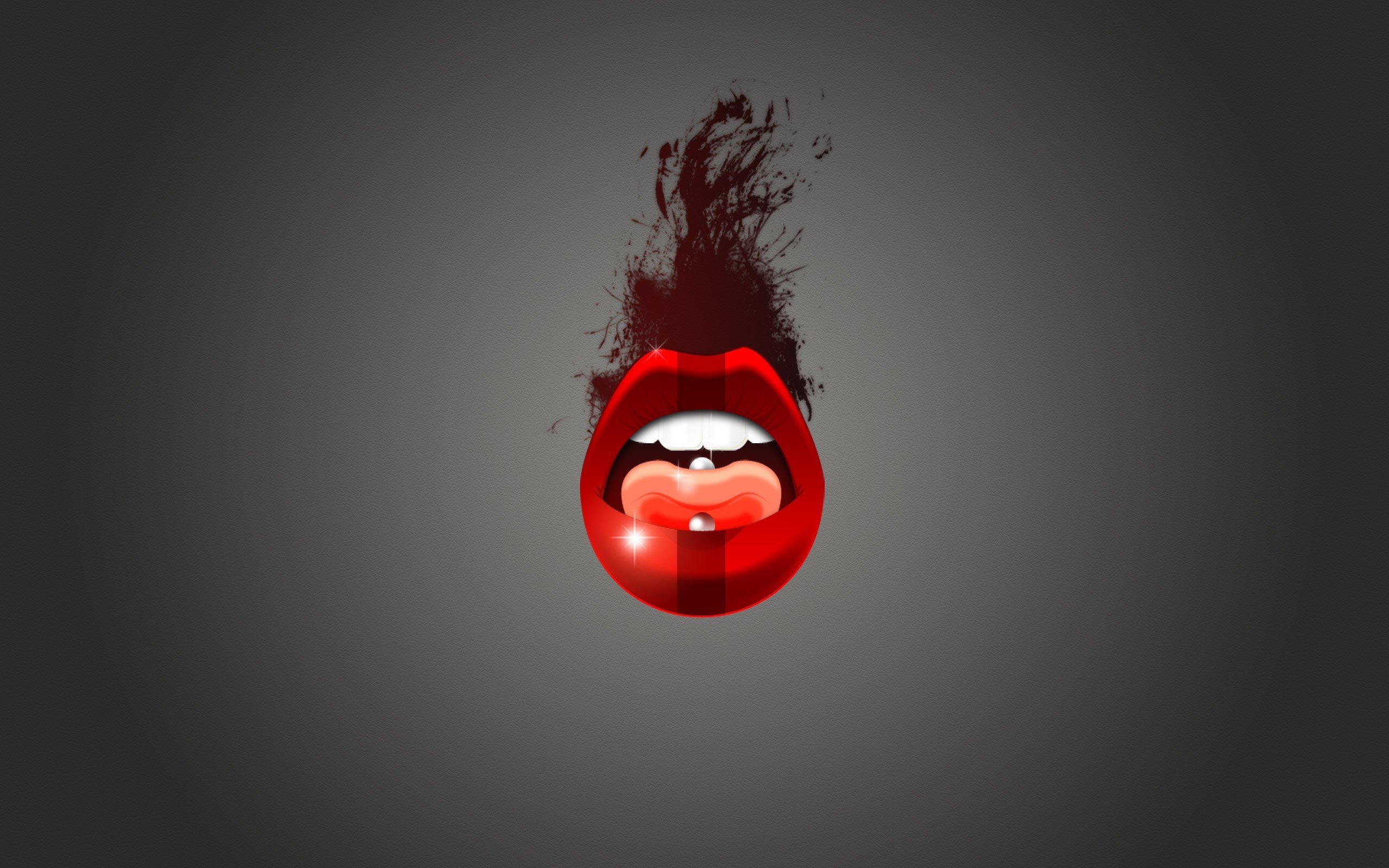 Tongues, red, 2K, Piercing, Lipstick, lips, HD Wallpaper