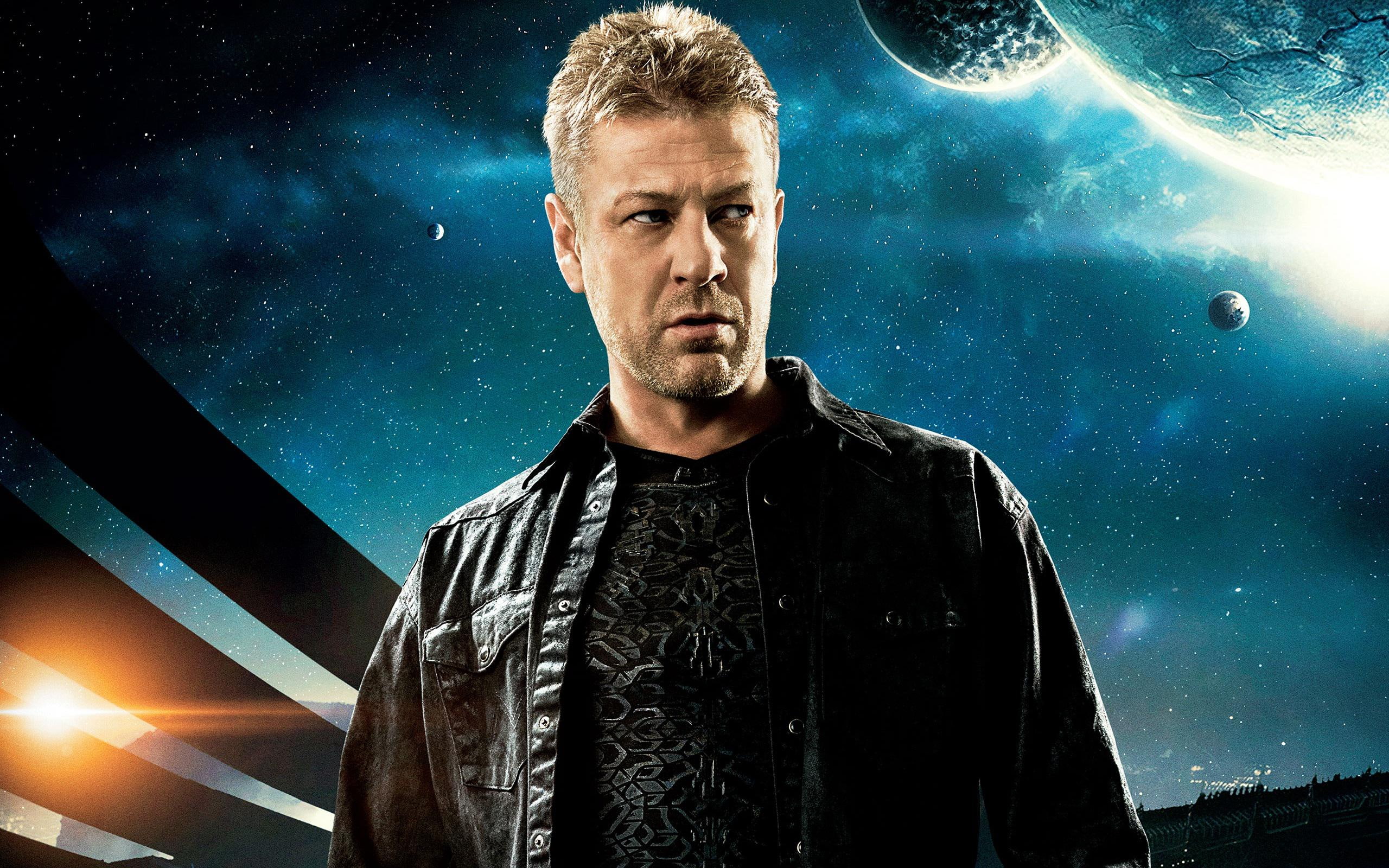 men, black, bean, hollywood movies, sean, jacket, hollywood, leather, 2K, ascending, s, jupiter, movies, 2015, HD Wallpaper