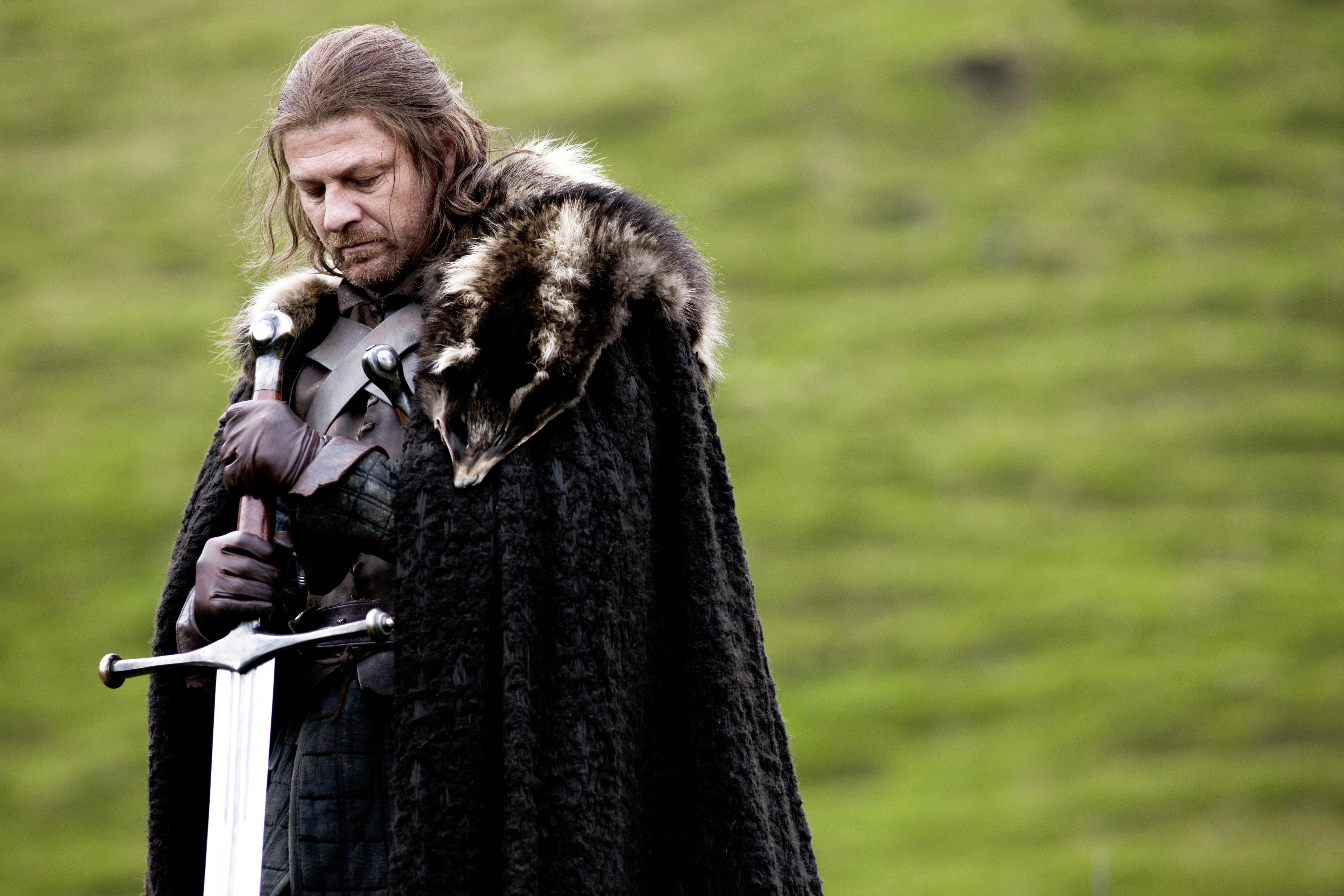 fur, Game of Thrones, character, day, standing, nature, warm clothing, mature adult, contemplation, Stark, fur coat, Sean bean, 4K, outdoors, coat, portrait, HD Wallpaper