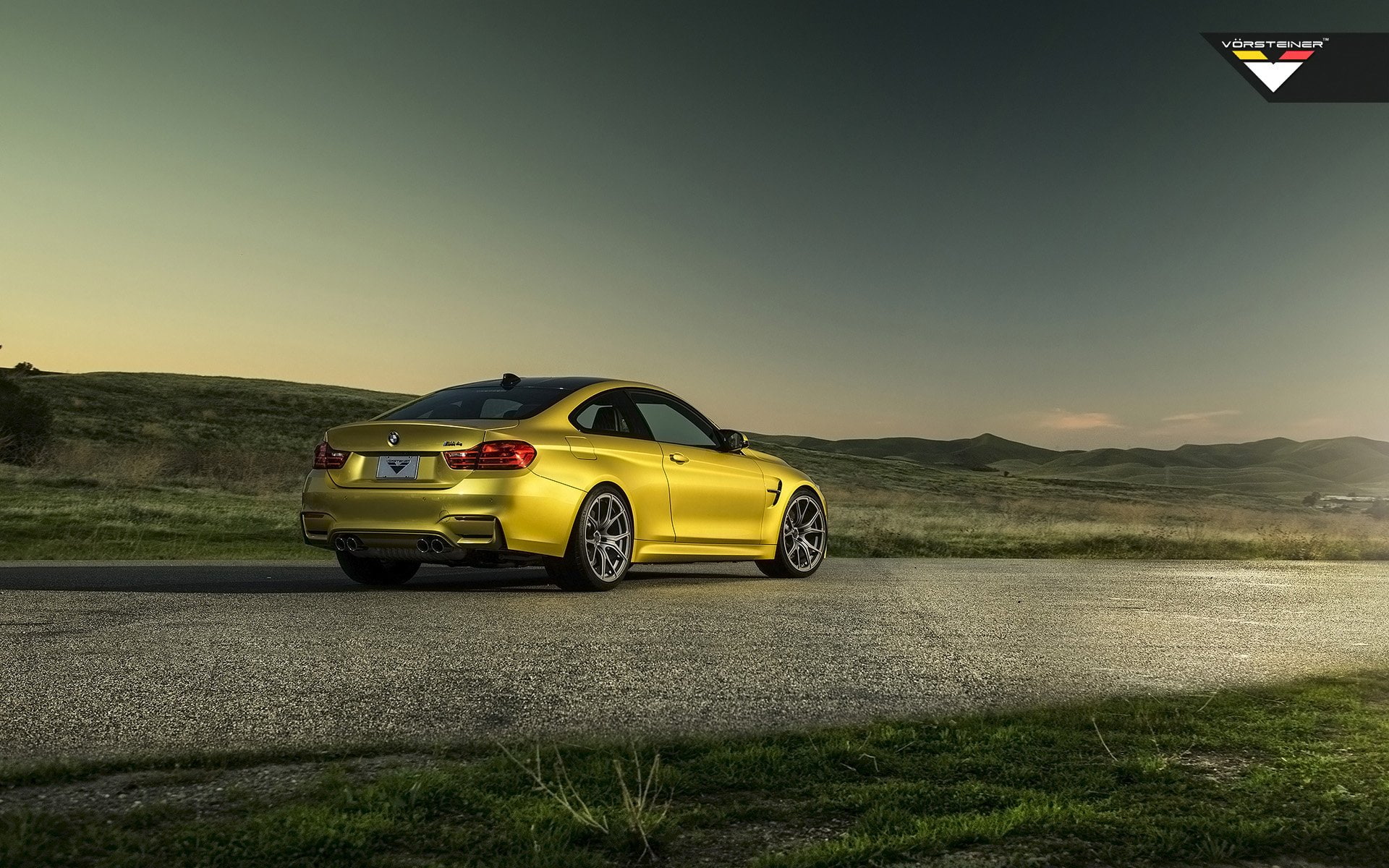 1080P, bmw, 2014, yellow, vorsteiner, m 4, austin, HD Wallpaper