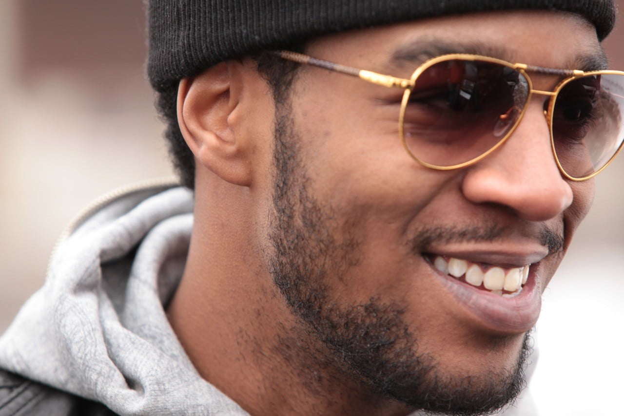 glasses, human face, mouth open, body part, focus on foreground, Kid Cudi, portrait, sunglasses, stubble, young adult, looking away, headshot, men, face, HD Wallpaper