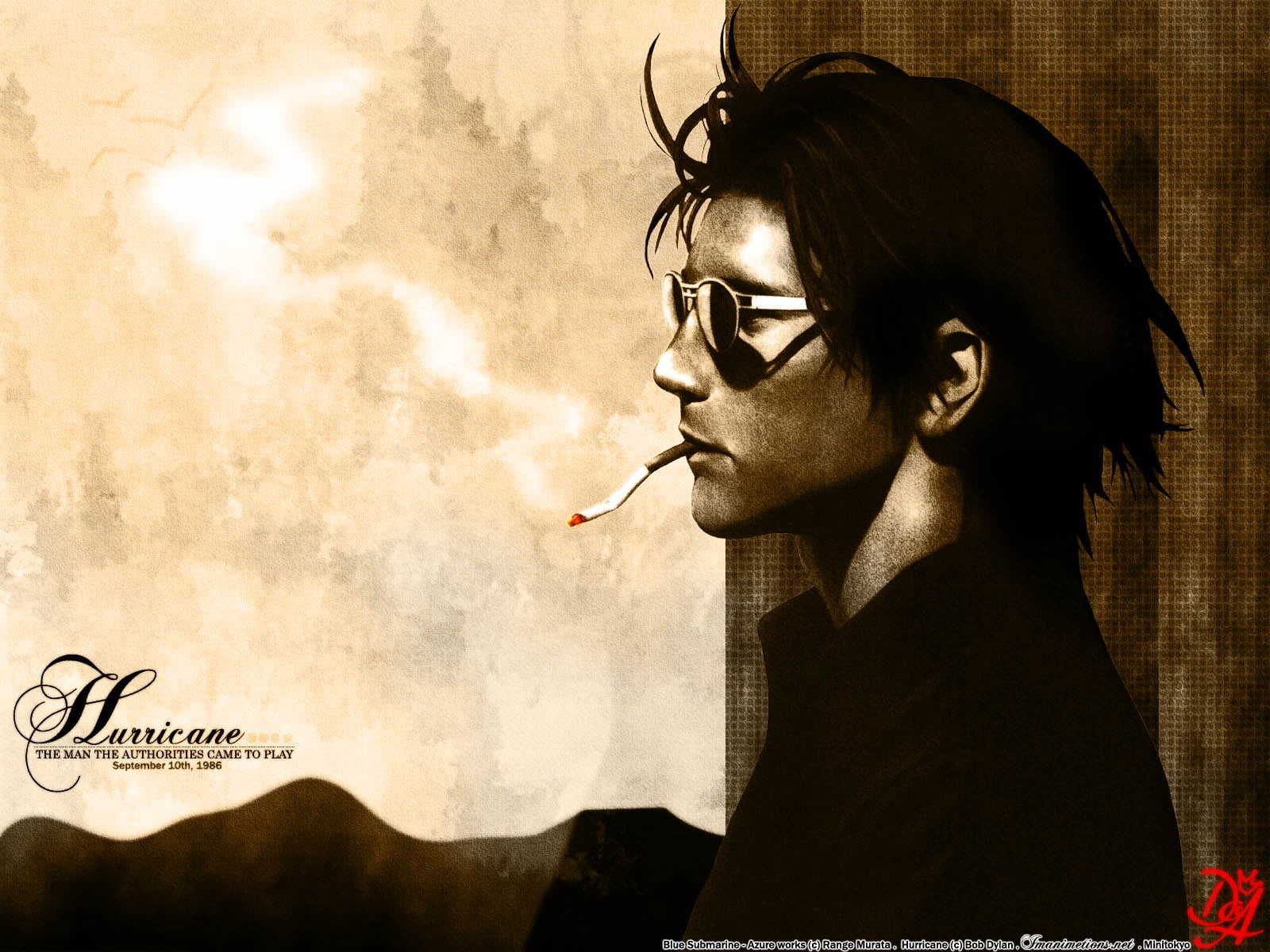 headshot, communication, sign, one person, bad habit, digital composite, Murata Range, 720P, smoke - physical structure, Blue Submarine No. 6, contemplation, HD Wallpaper