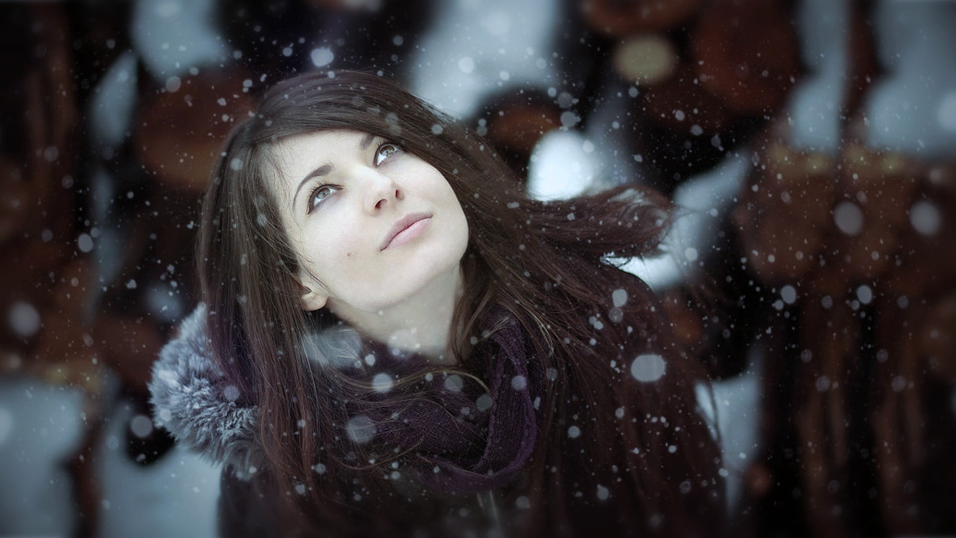 hat, looking, lifestyles, hair, smiling, snow, snowing, snowflake, portrait, warm clothing, hairstyle, frost, teenage Girls, wind, one Person, joy, girls, HD Wallpaper
