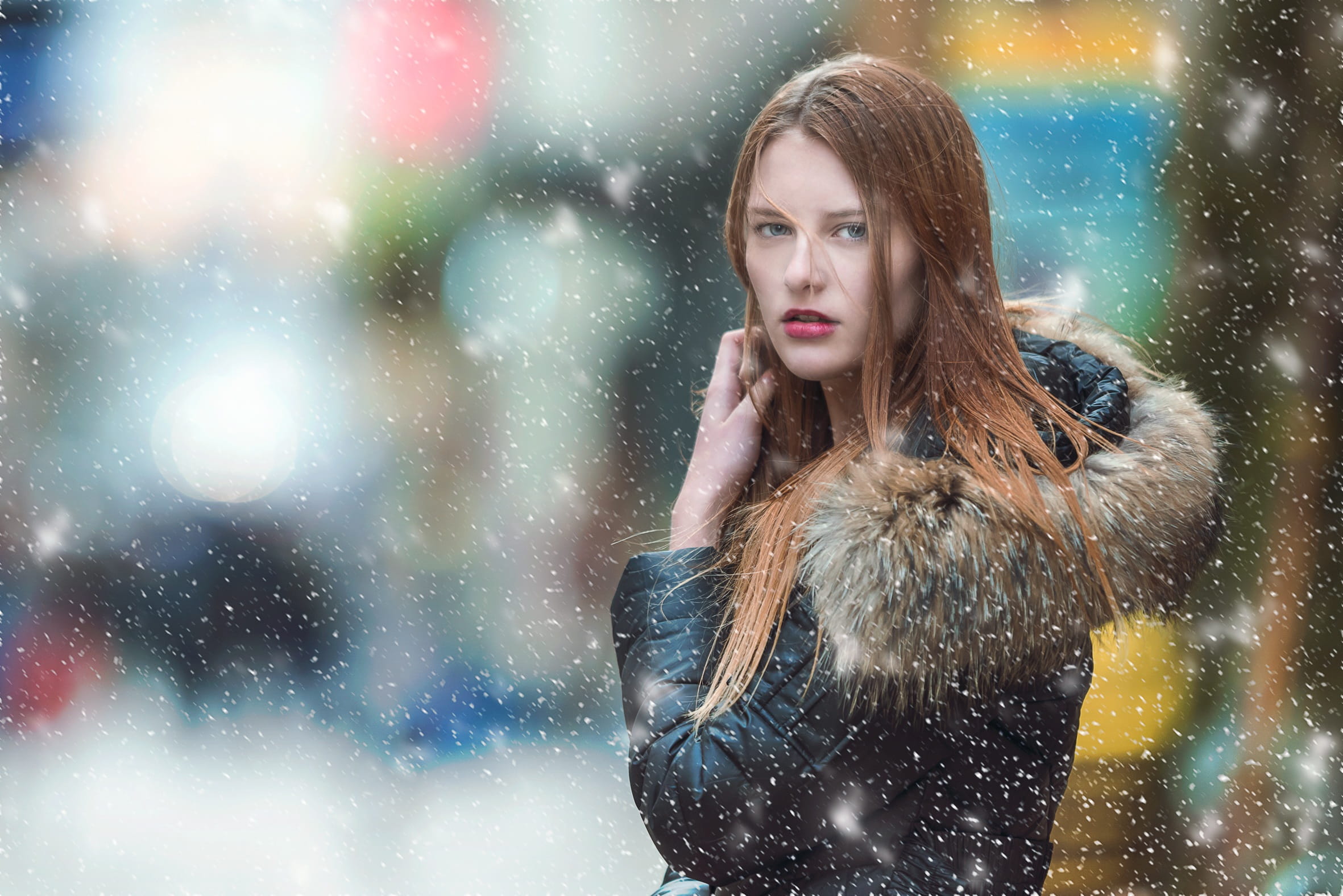 beauty, rain, cold temperature, woman, teenager, outdoors, parka, female, beautiful people, snowing, clothing, beautiful woman, winter, women, hair, girl, HD Wallpaper
