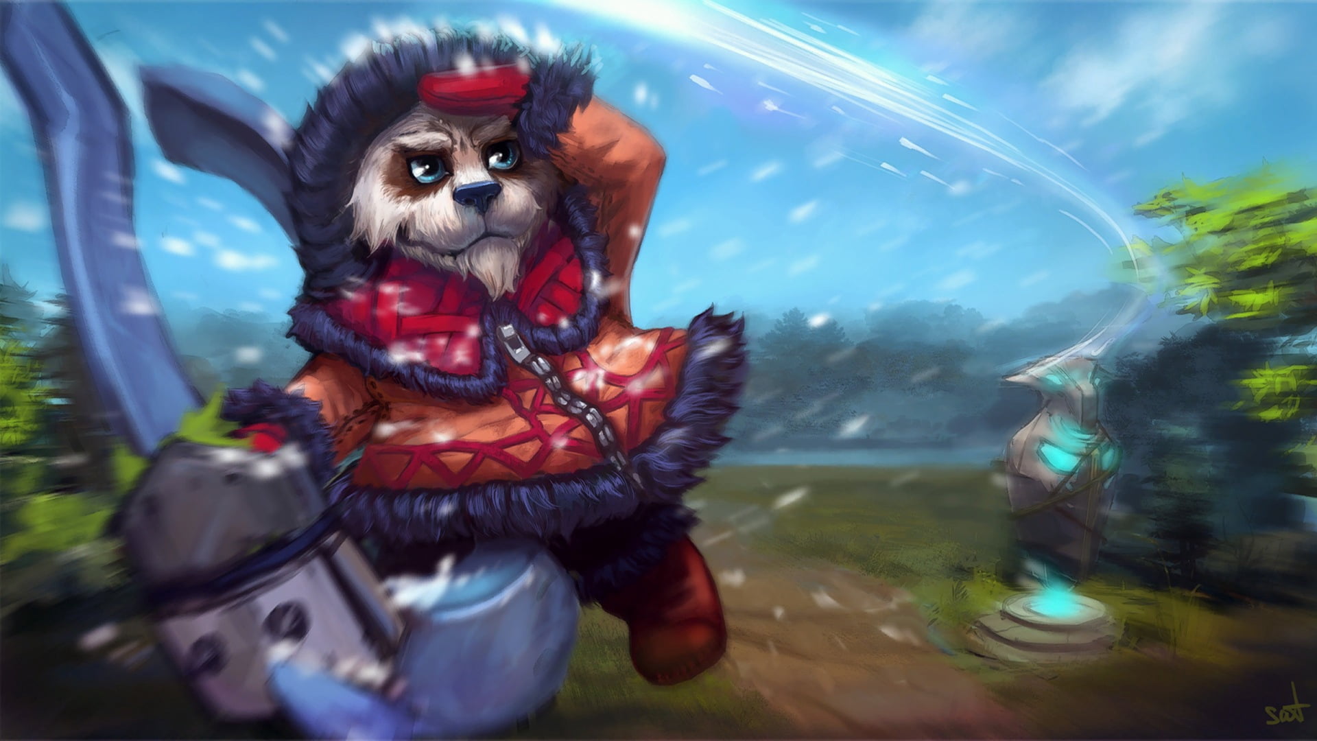 pets, glass - material, image, white, forest, reflection, car, panda, 1080P, nature, illustration, outdoors, men, dota 2, close-up, small, computer Graphic, HD Wallpaper