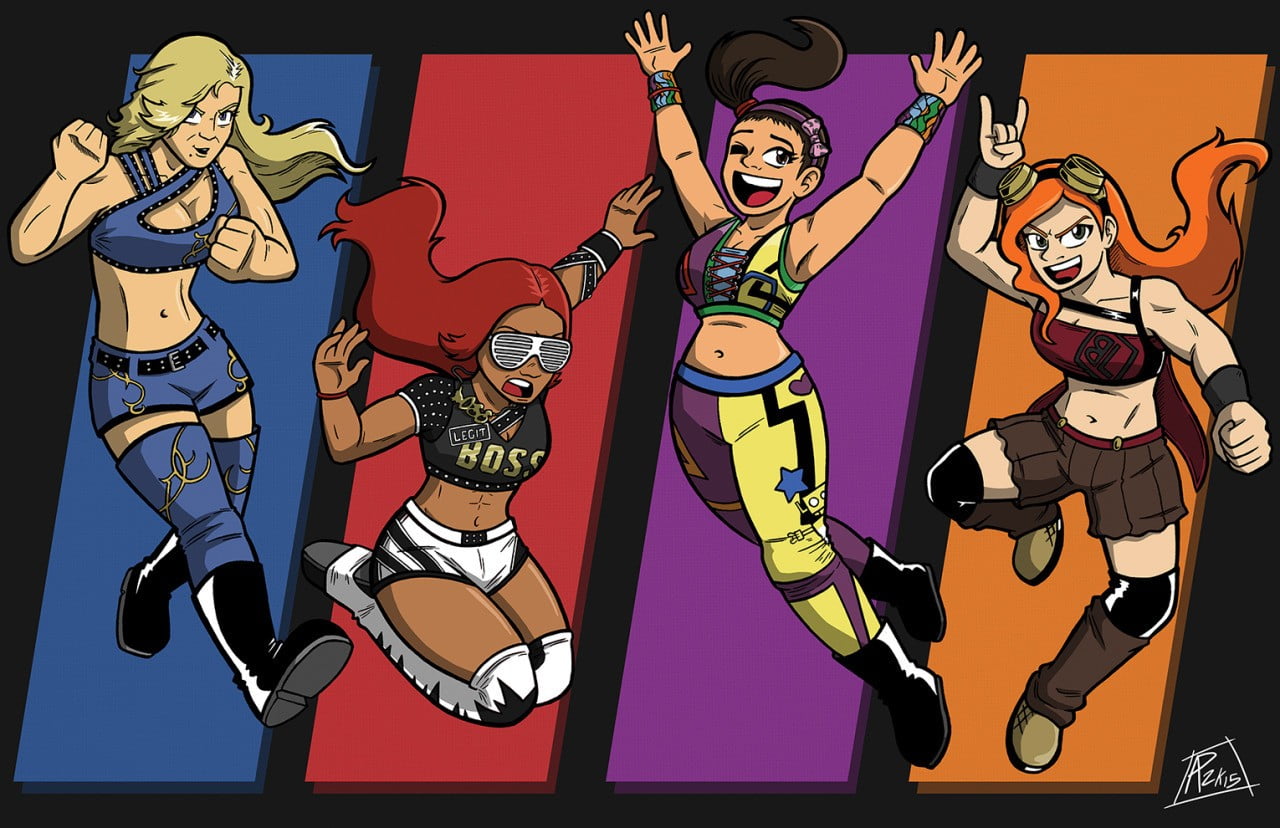 fun, night, stage, outdoors, female, excitement, multi colored, four, character, emotion, human representation, celebration, cheerful, event, representation, HD Wallpaper