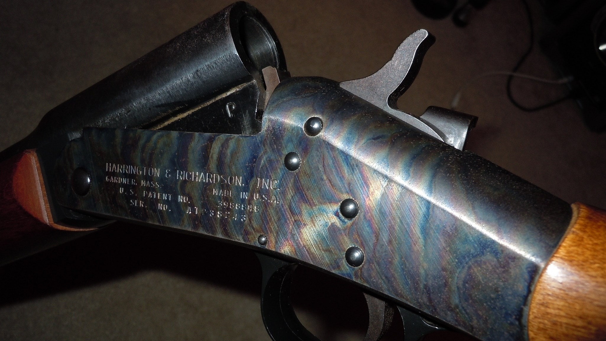 close-up, alloy, protection, government, war, history, leather, military, old, single object, security, gun, fighting, 1080P, conflict, armed forces, harrington and richardson shotgun, HD Wallpaper
