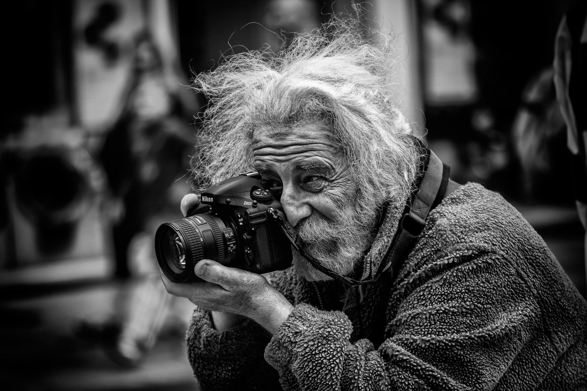 adult, one person, headshot, 1080P, Ara Güler, leisure activity, men, real people, monochrome, senior men, camera, portrait, day, activity, mature men, HD Wallpaper