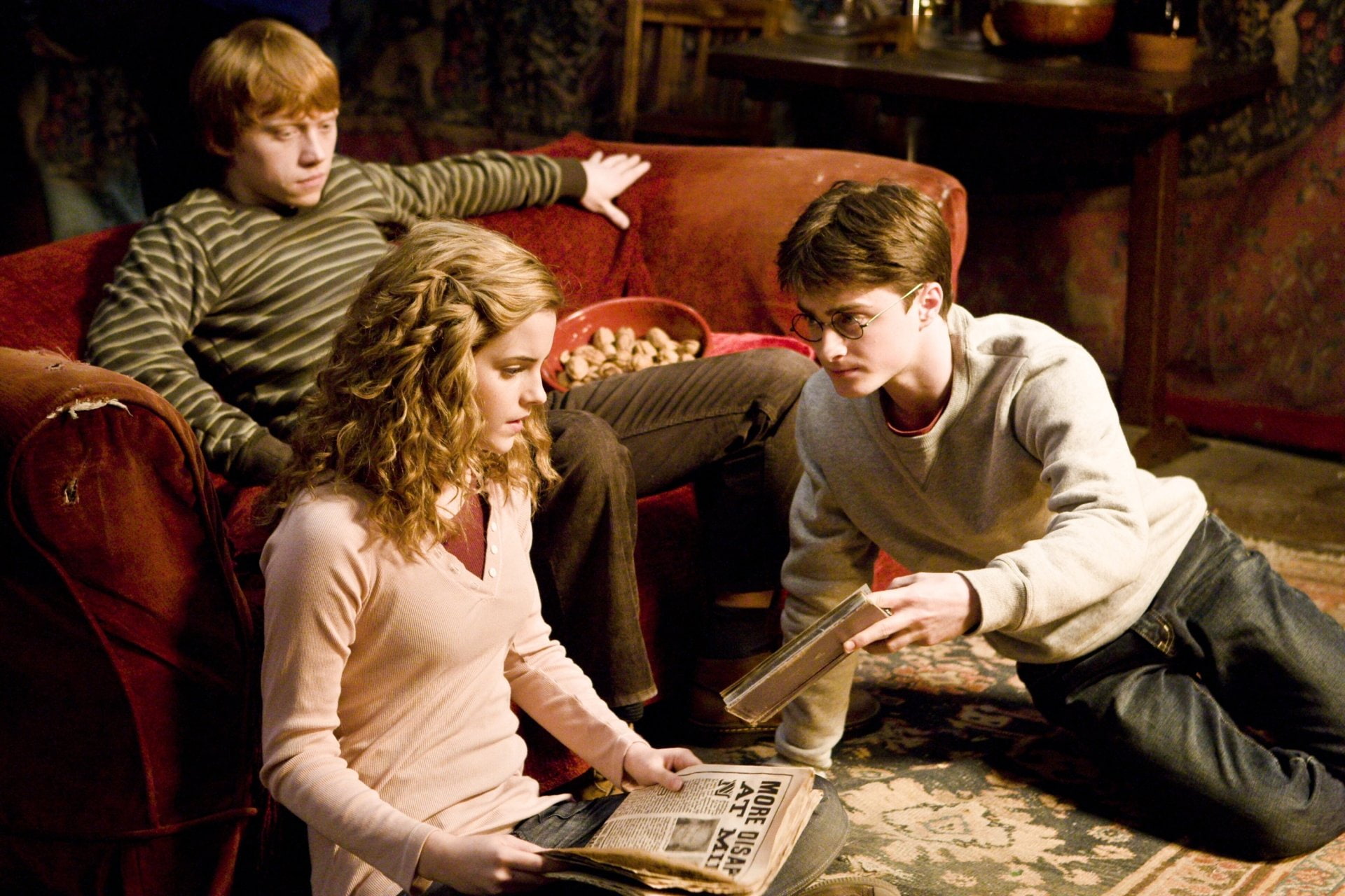 Harry Potter and the Half-Blood Prince, 1080P, Hermione Granger, Ron Weasley, Harry Potter, HD Wallpaper