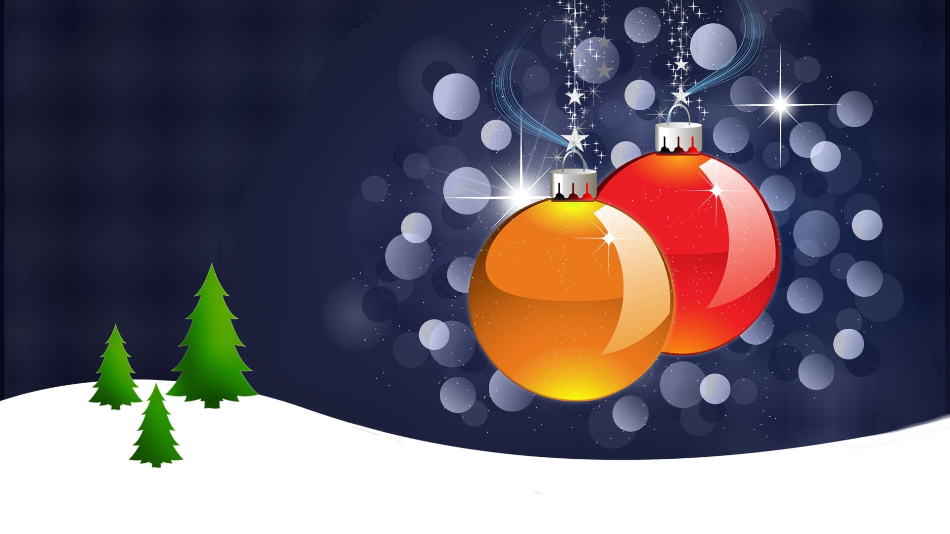 toys, 1080P, snow, Christmas, balls, star, tree, postcard, new year, herringbone, HD Wallpaper