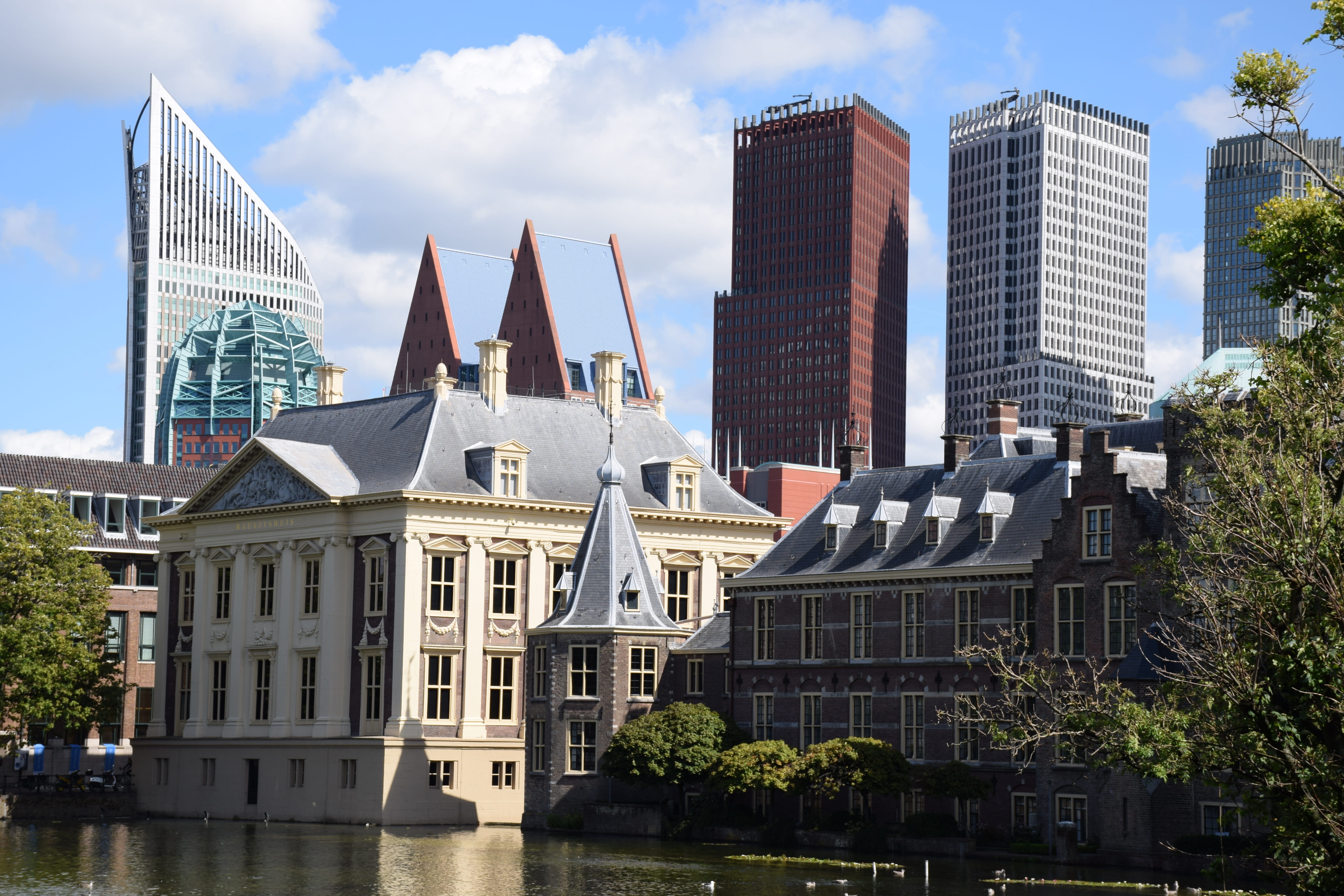 monument, plant, government, prime minister, architecture, residence, skyscraper, office building exterior, sunlight, den-haag, day, cloud - sky, 5K, government building, HD Wallpaper