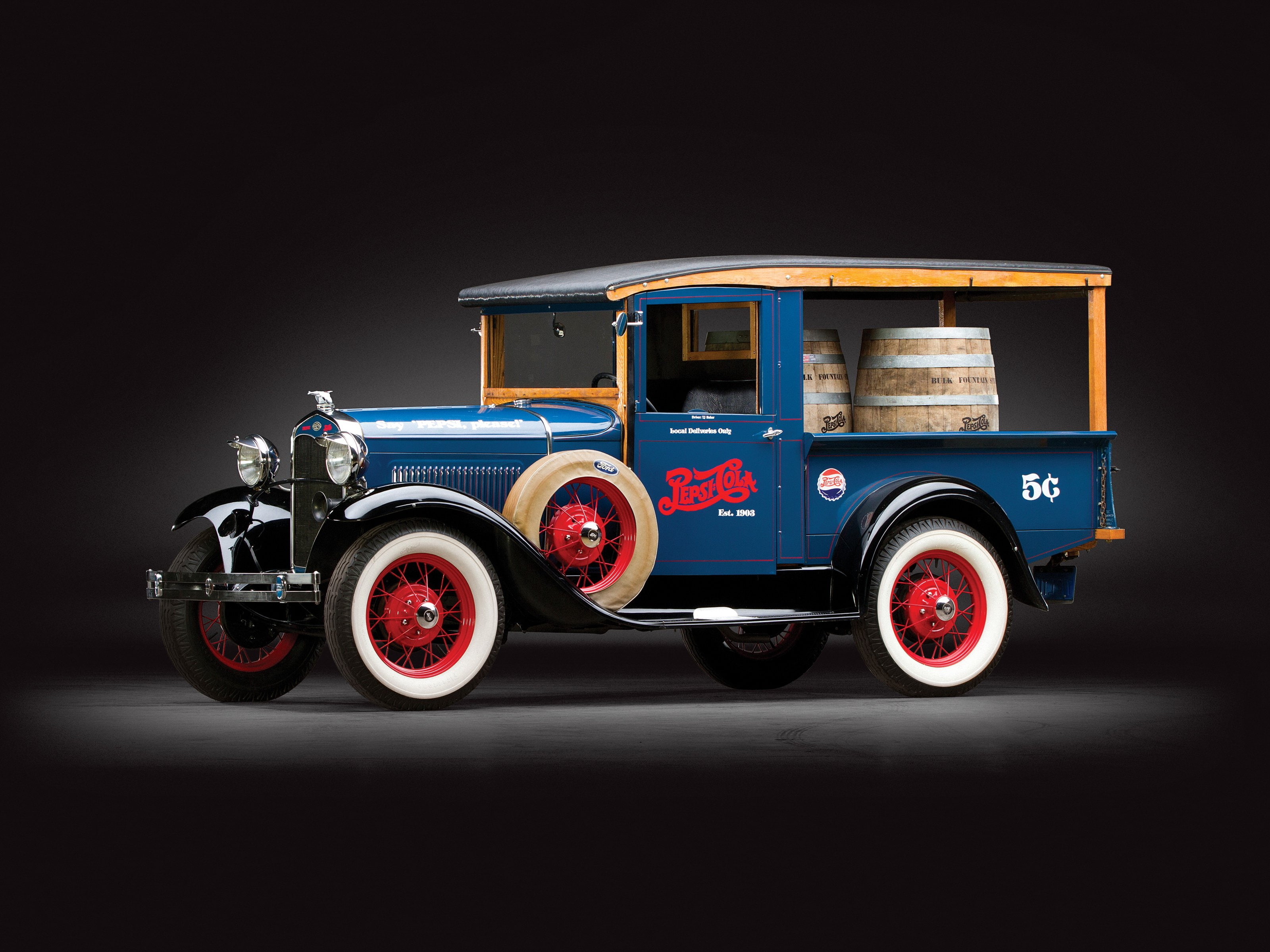 ford, 1930, 2K, retro, pickup, express, model a, canopy, beer, HD Wallpaper