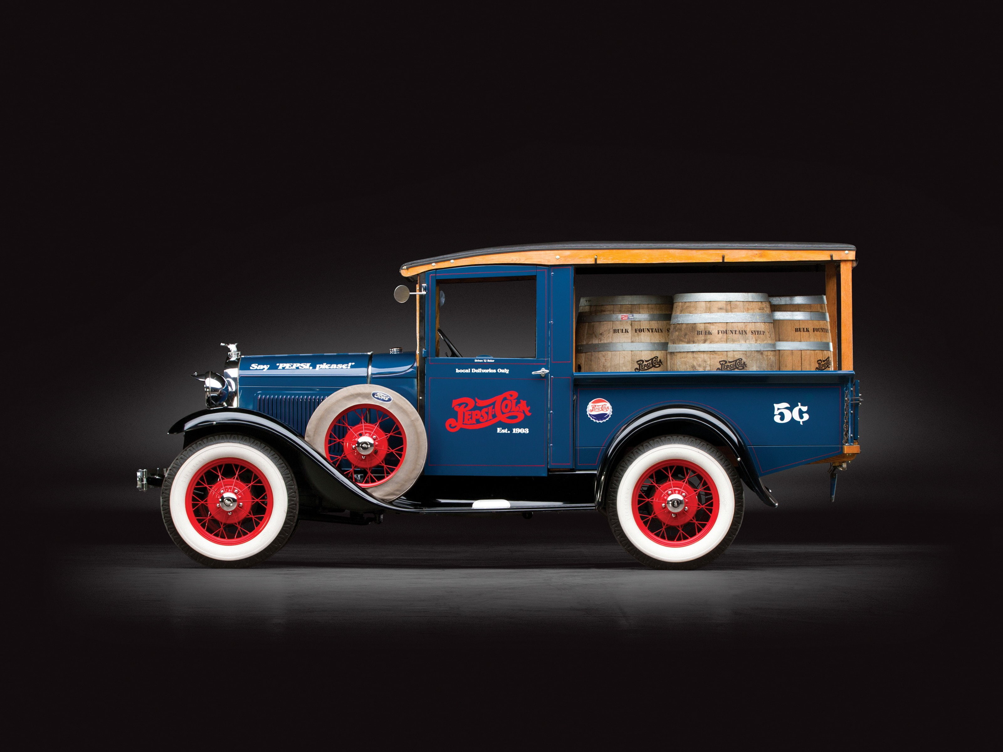 model a, express, canopy, 1930, 2K, ford, retro, beer, pickup, HD Wallpaper