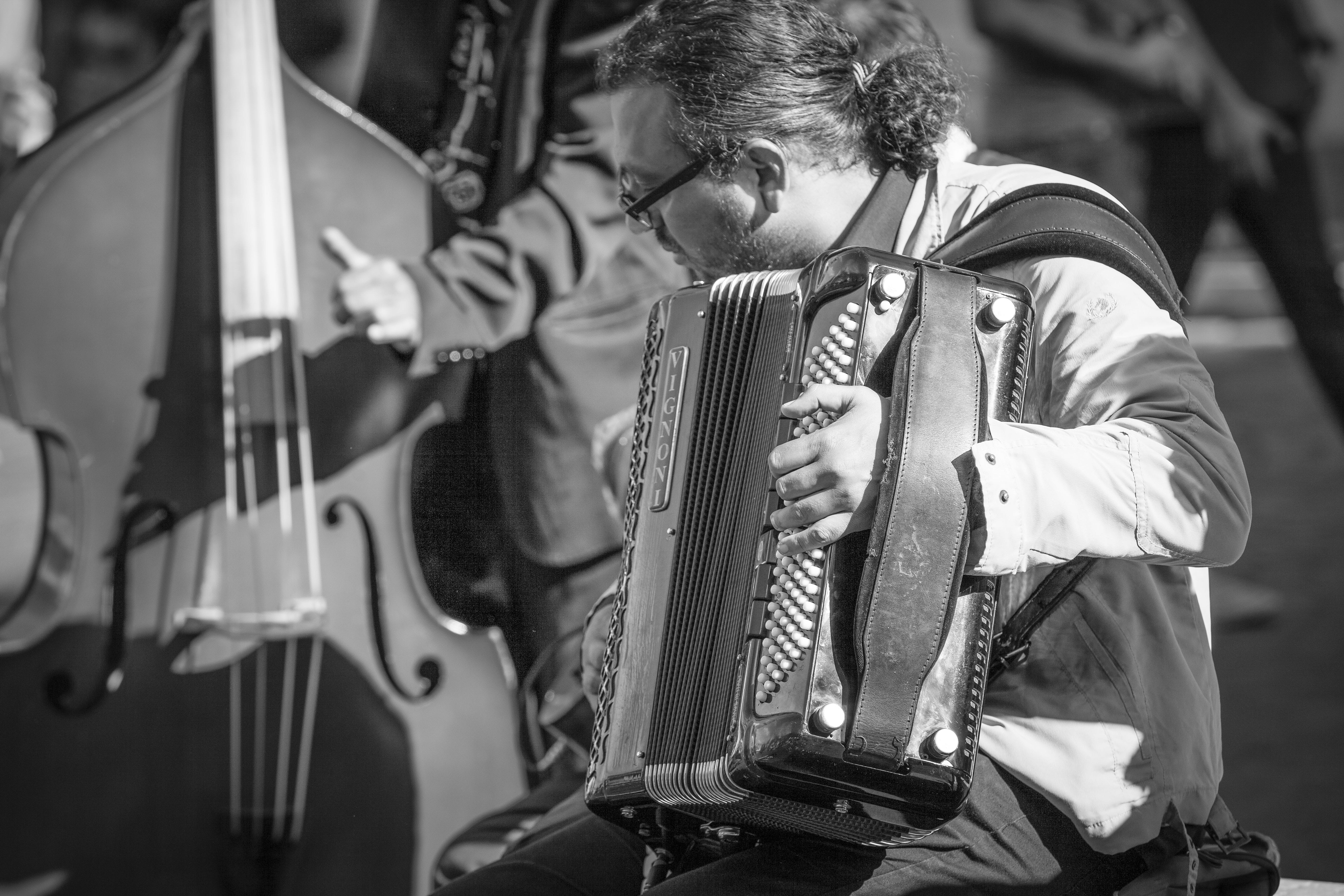 casual clothing, people, musical equipment, one person, beggar, young men, string, skill, plucking an instrument, 5K, real people, work, street, musician, HD Wallpaper