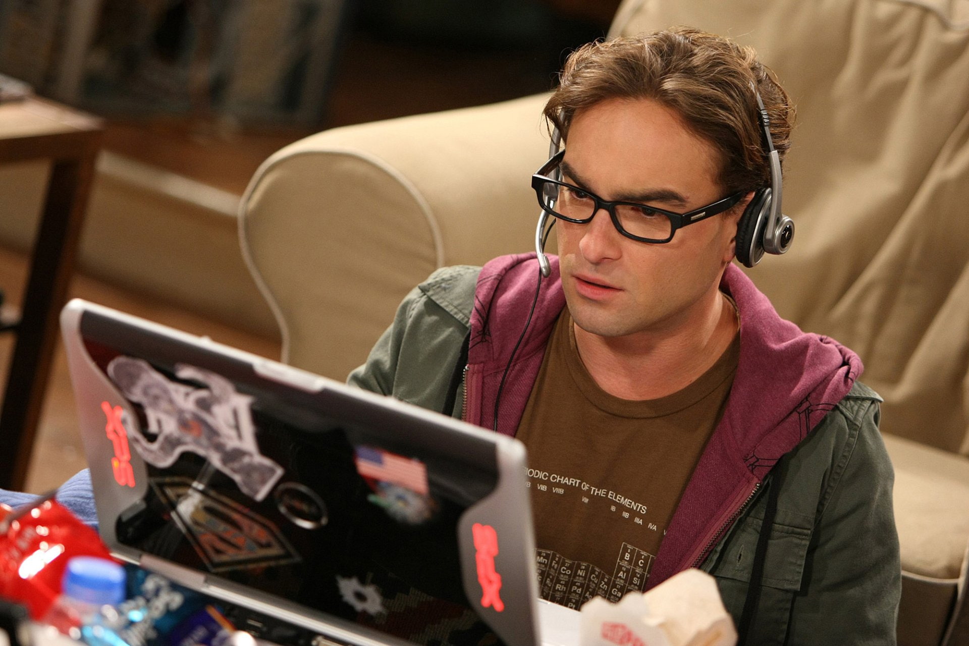 The Big Bang Theory, Nerd, Leonard Hofstadter, Johnny Galecki, TV Show, 1080P, Computer, HD Wallpaper