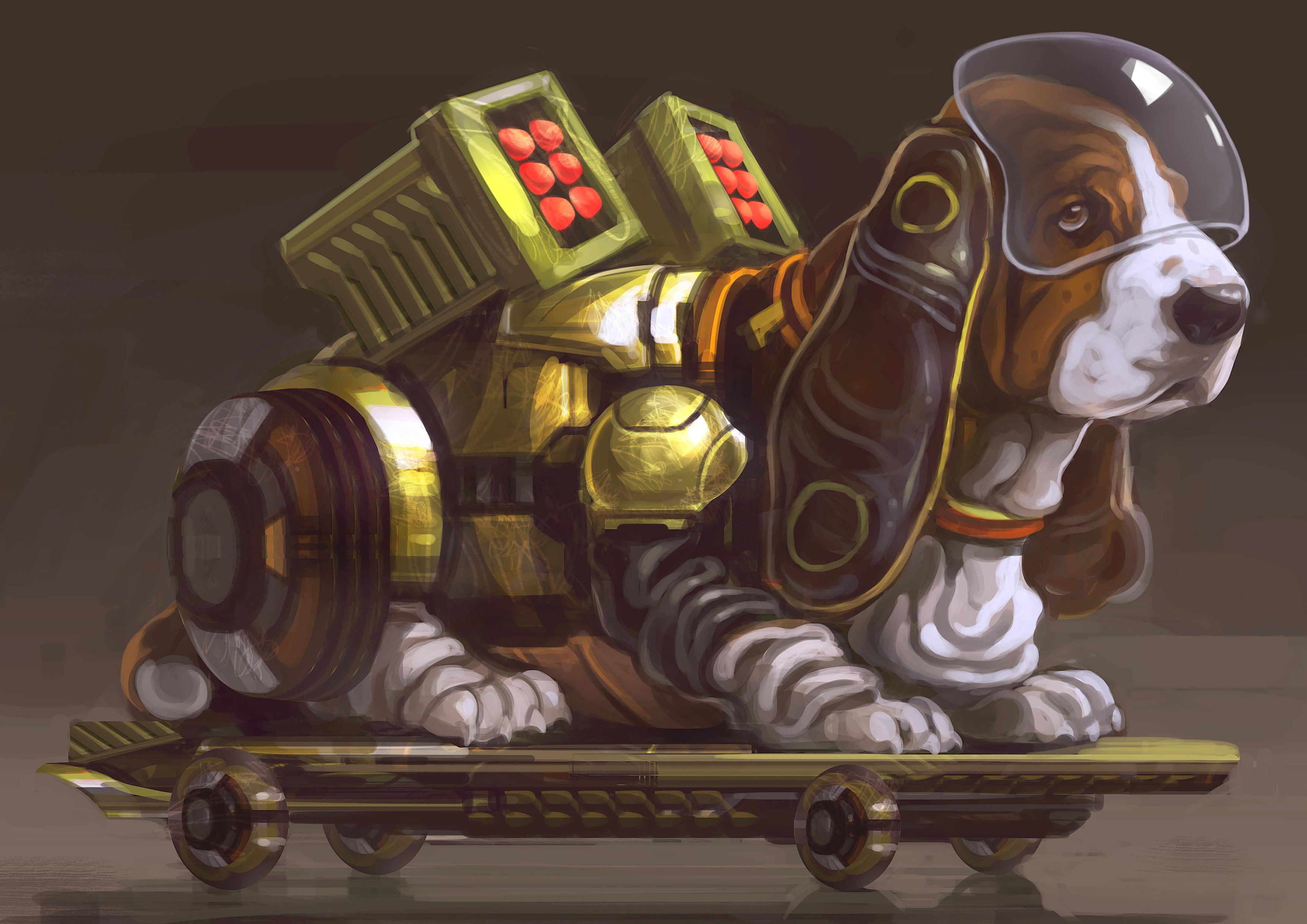 technics, dogs, fantasy, basset hound, basset, 2K, hound, HD Wallpaper