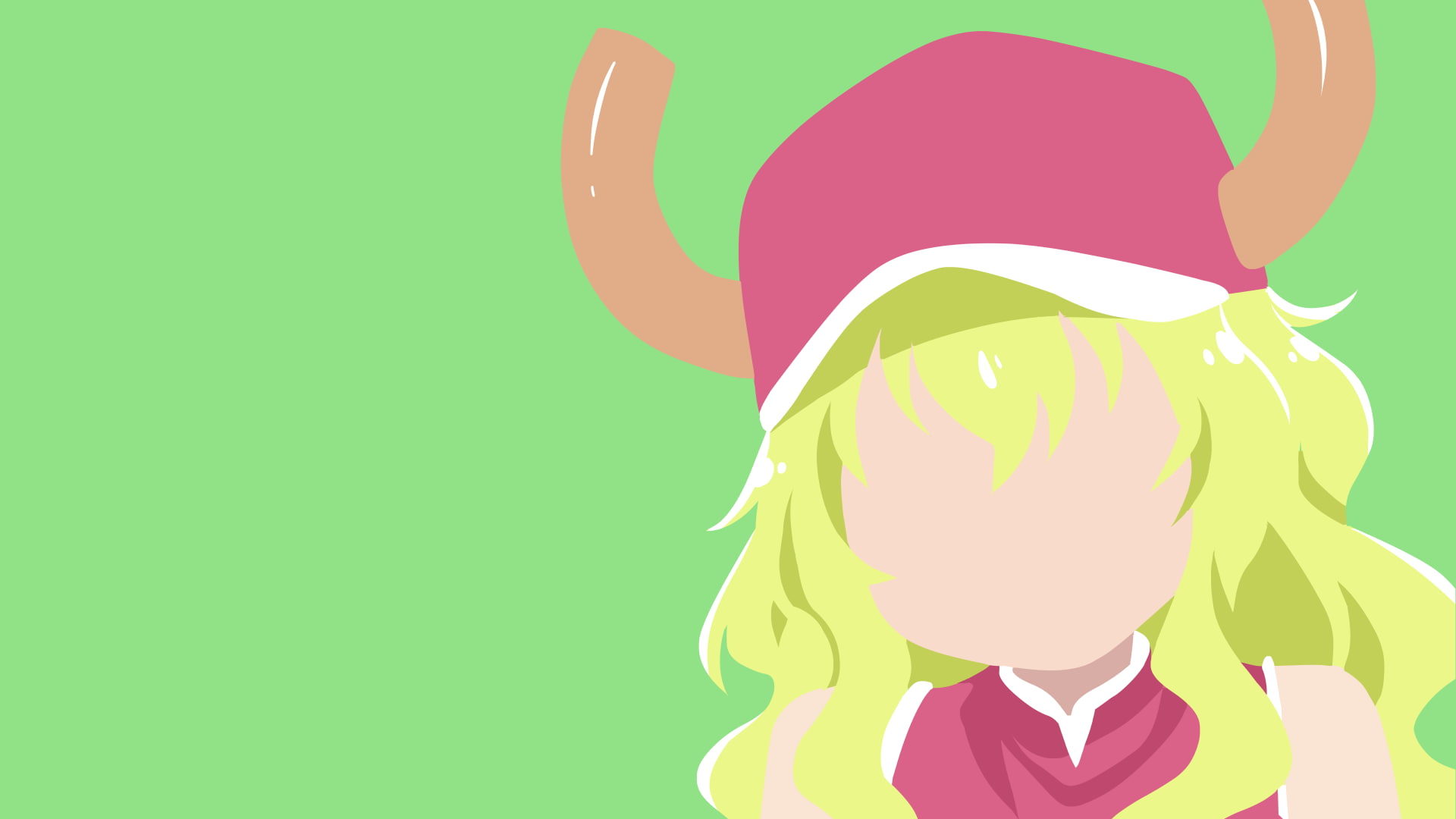 1080P, green color, Lucoa (Kobayashi-san Chi no Maid Dragon), lifestyles, anime girls, casual clothing, Kobayashi-san Chi no Maid Dragon, minimalism, copy space, HD Wallpaper