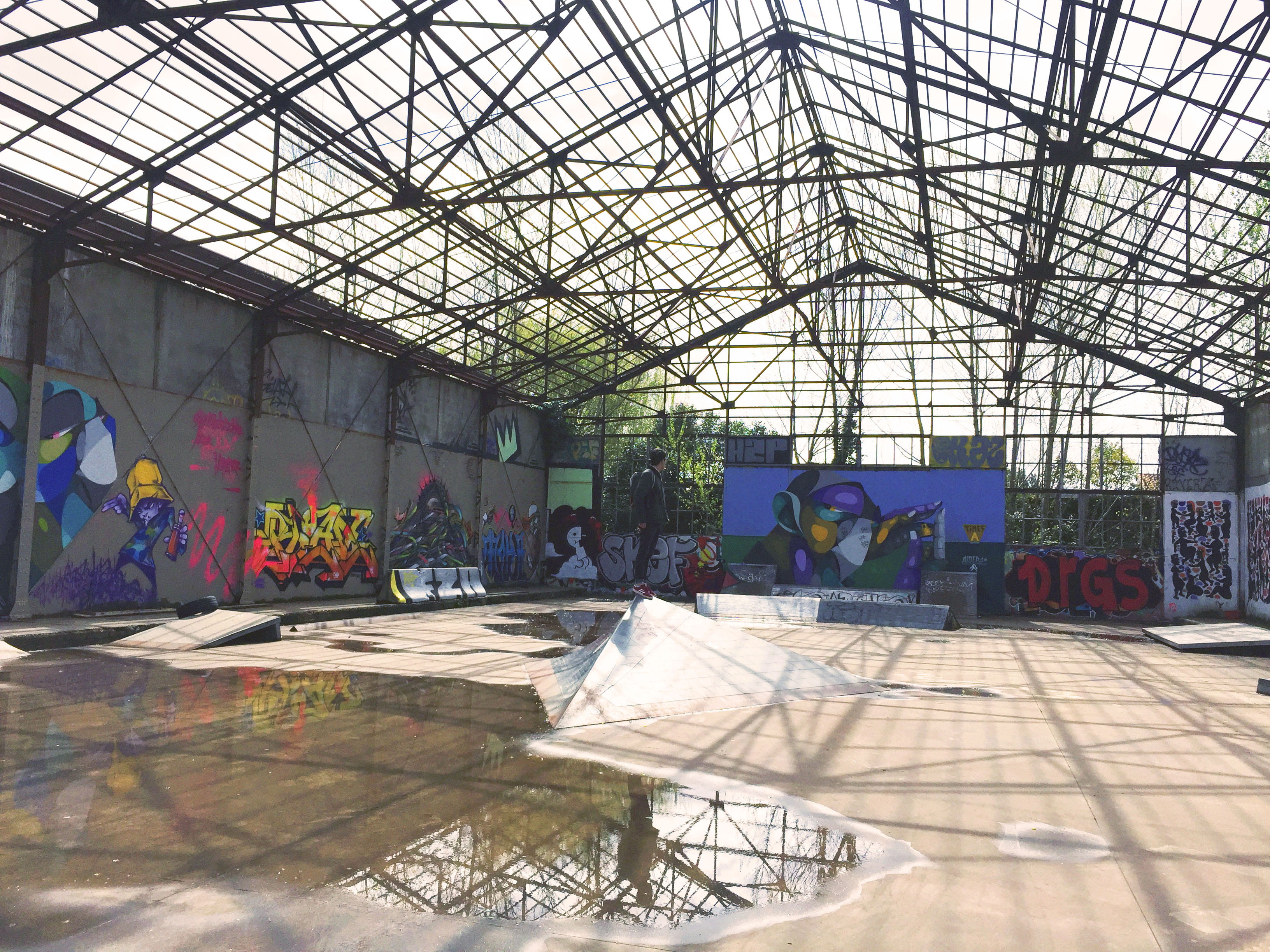 flooring, creativity, street, indoors, greenhouse, men, darwin, 2K, roof, nature, ceiling, building, shadow, boy, urbex, graffiti, painting, france, glass - material, HD Wallpaper
