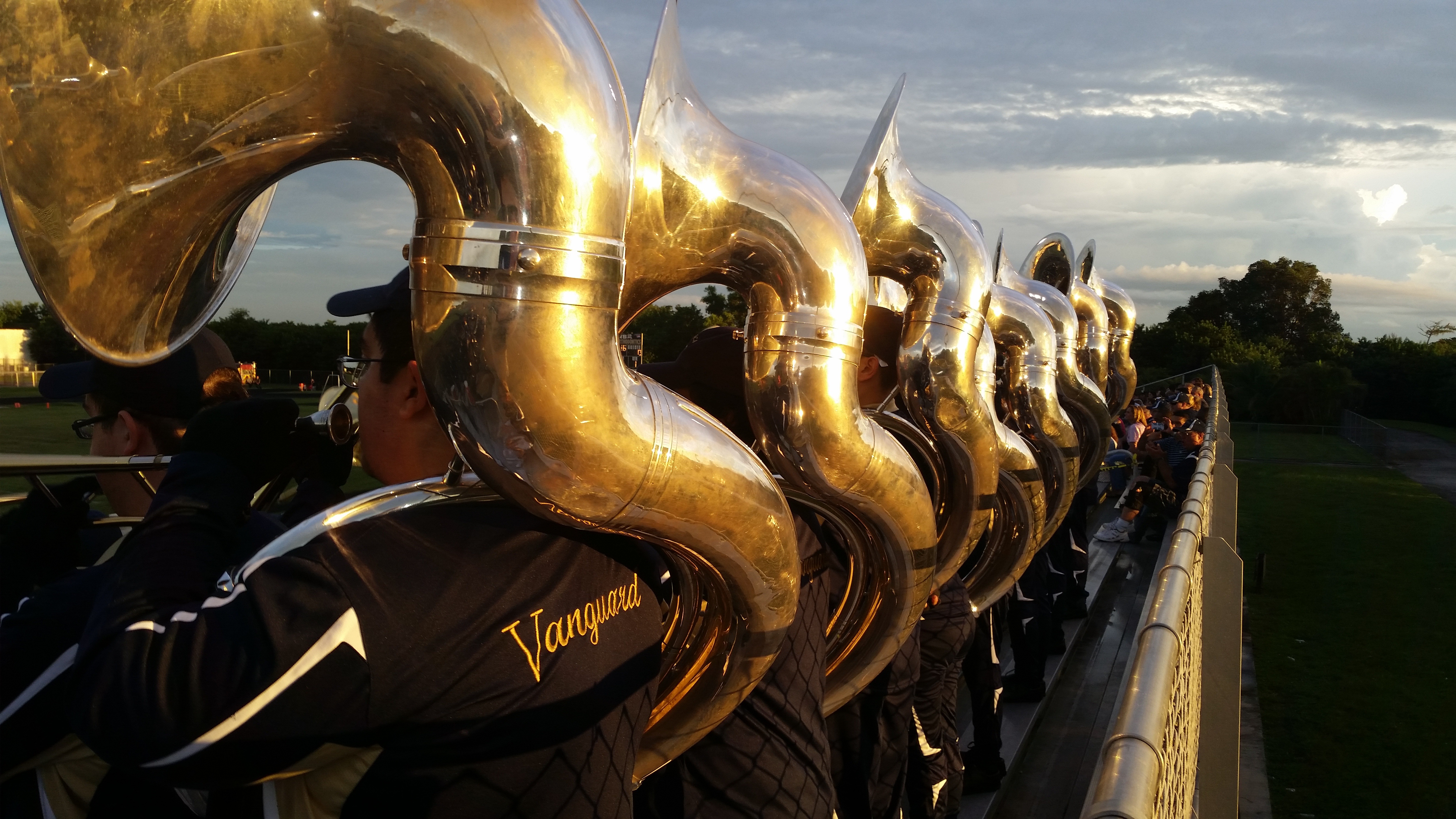 arts culture and entertainment, day, men, band, playing, cloud - sky, sunset, music, sky, built structure, outdoors, incidental people, man, gold colored, HD Wallpaper