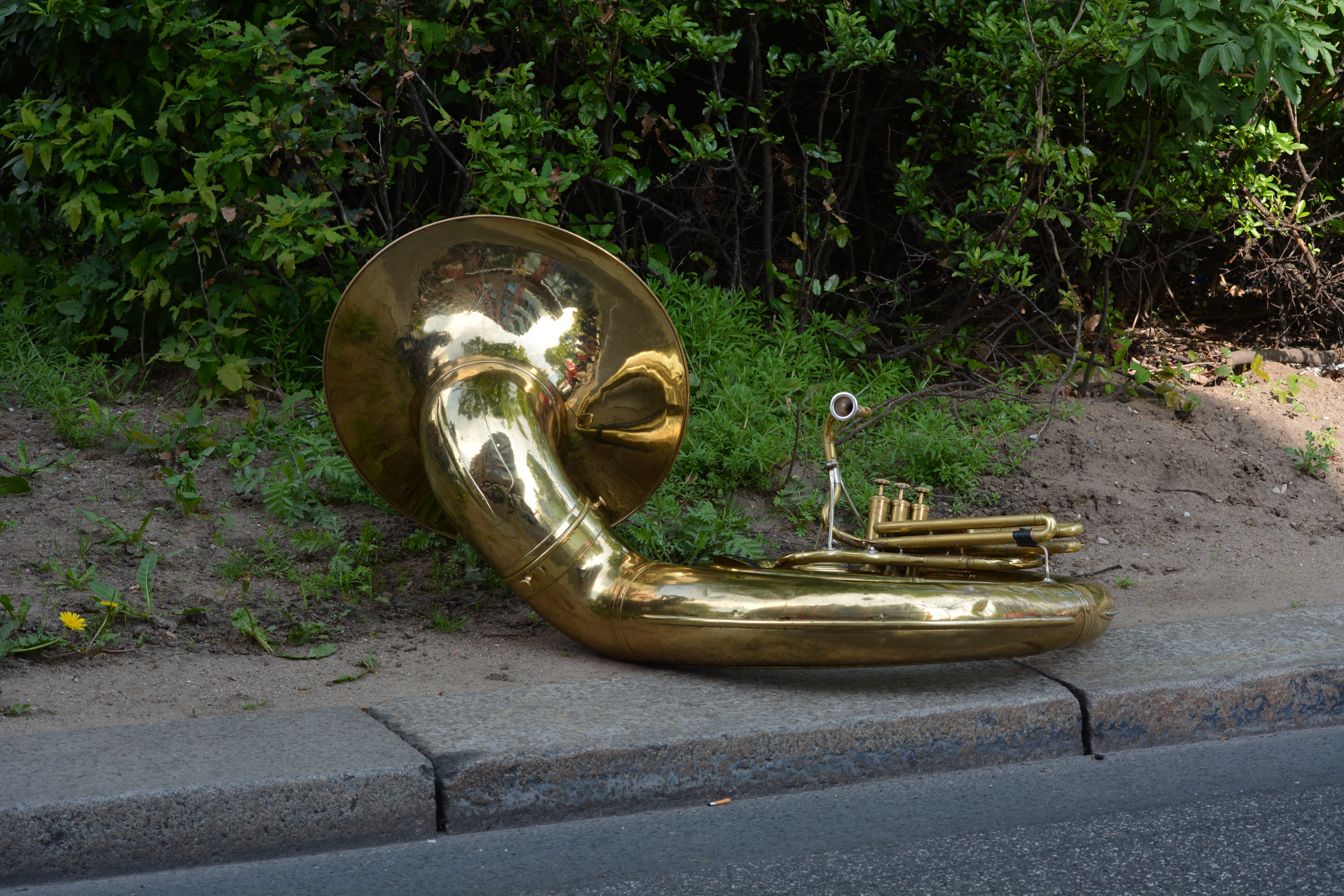 music, statue, traditionally, 5K, old, golden, wheel, shine, metal, close-up, rusty, outdoors, plant, abandoned, no people, craft, male likeness, tree, HD Wallpaper