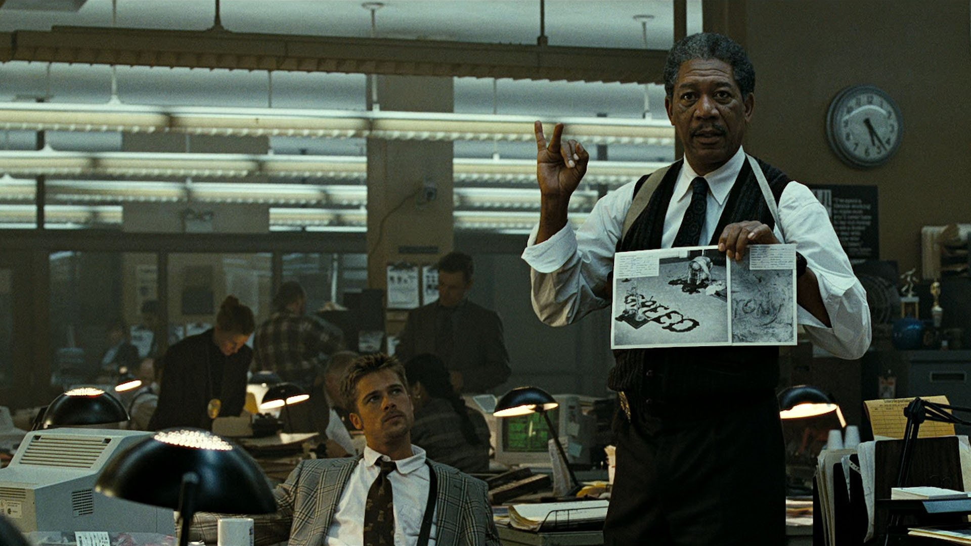 Morgan Freeman, Se7En, Brad Pitt, 1080P, Movie, HD Wallpaper
